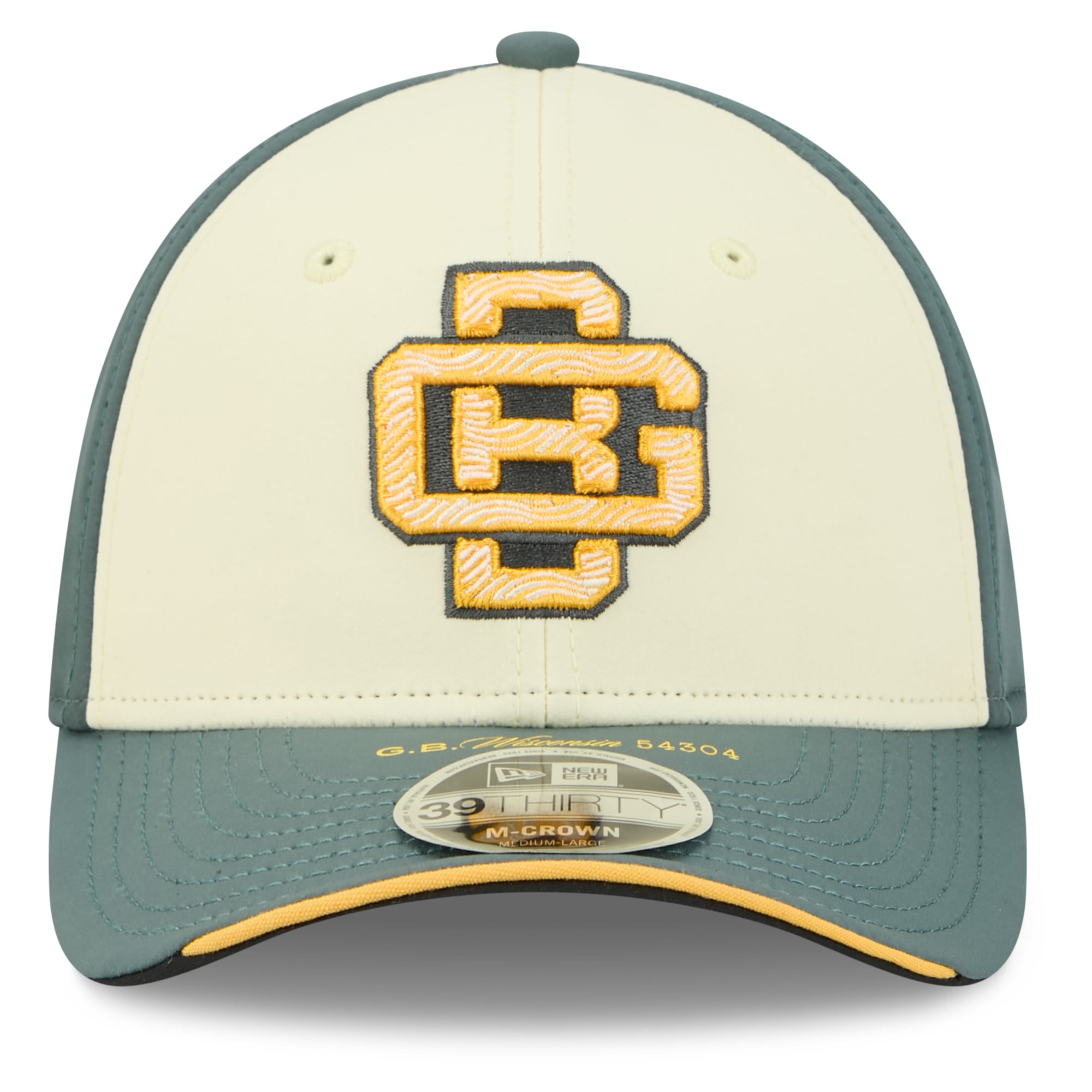 Men's New Era Cream Green Bay Packers 2026 Rivalries Collection 39THIRTY M-Crown Stretch Hat