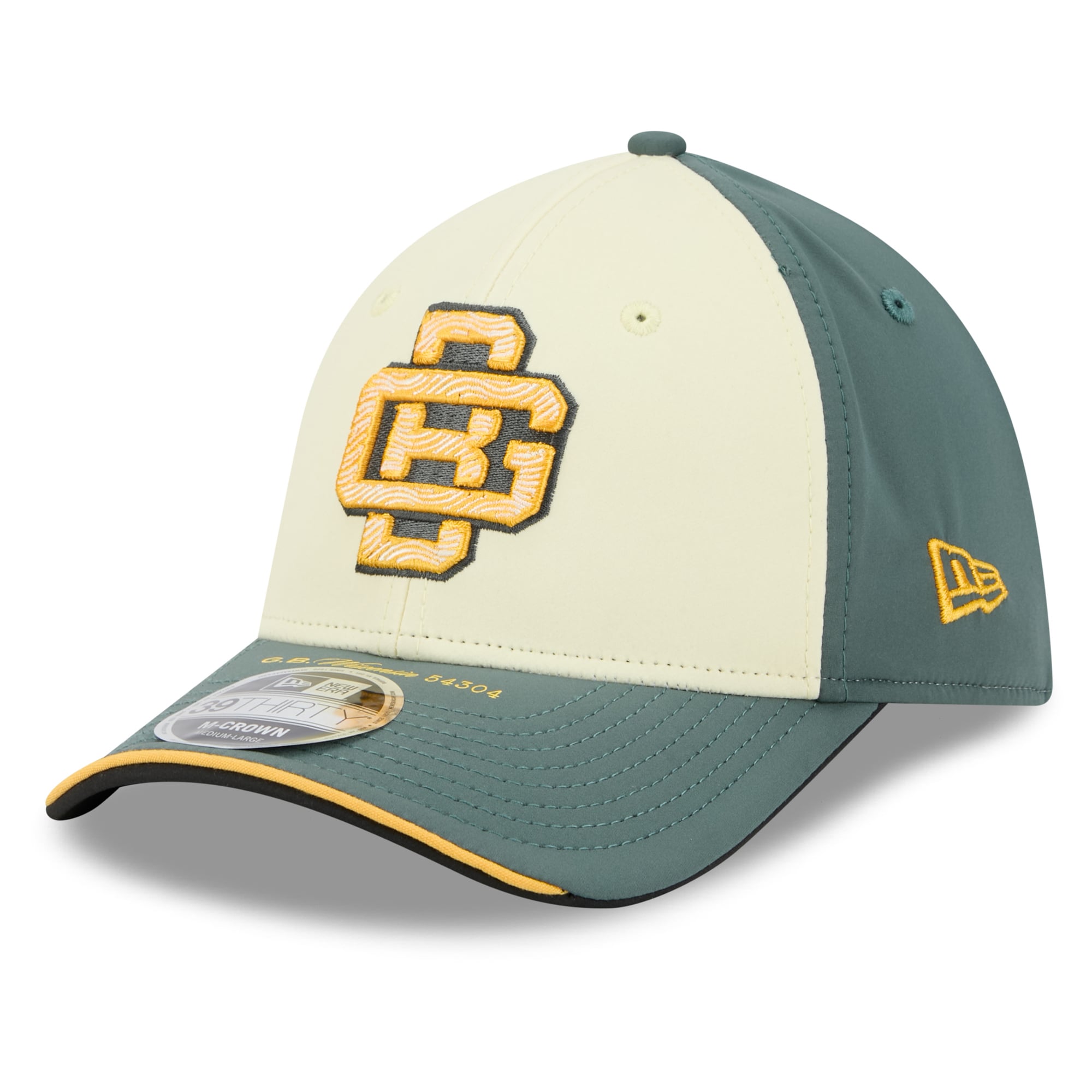 Men's New Era Cream Green Bay Packers 2026 Rivalries Collection 39THIRTY M-Crown Stretch Hat