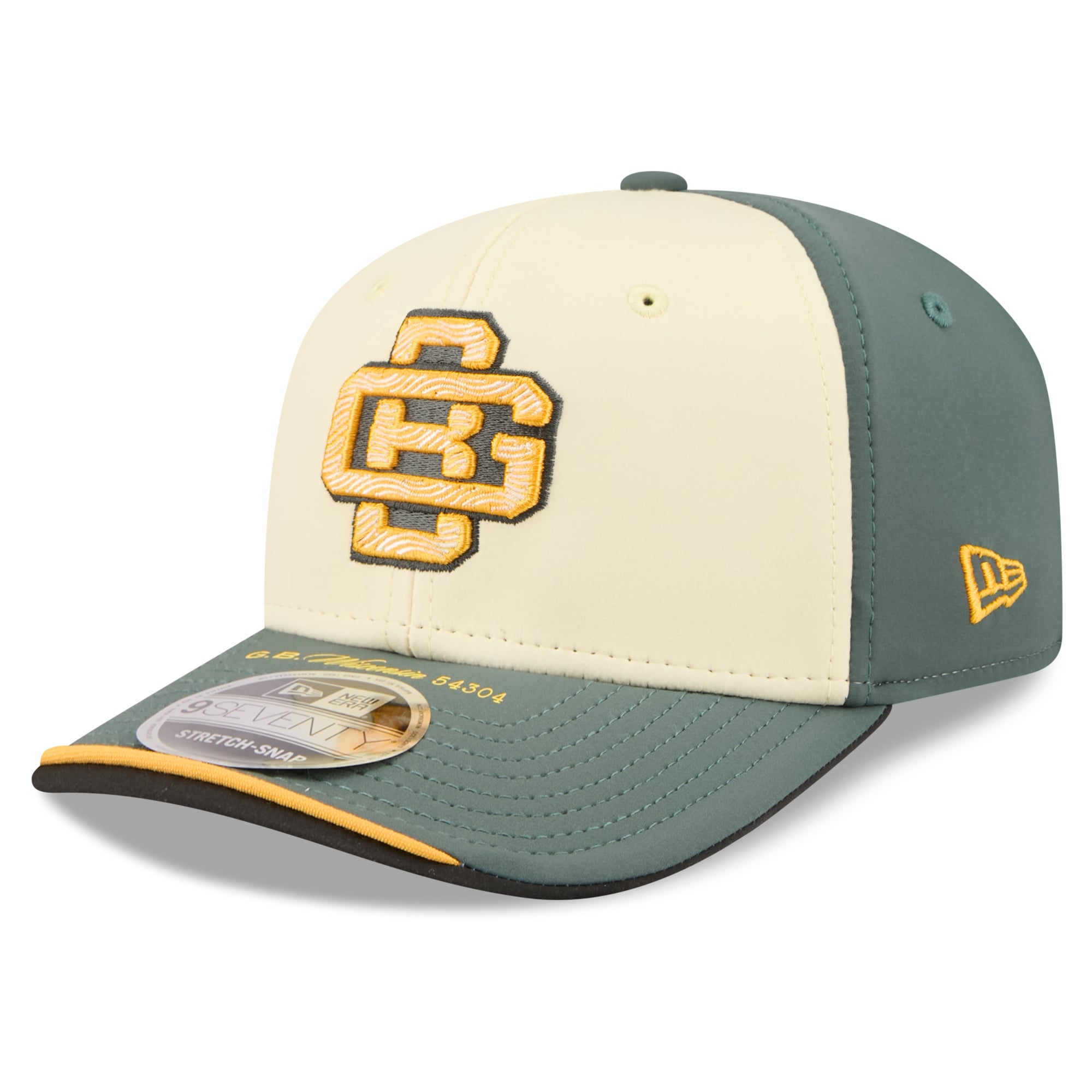 Men's New Era Cream Green Bay Packers 2026 Rivalries Collection 9SEVENTY Adjustable Hat