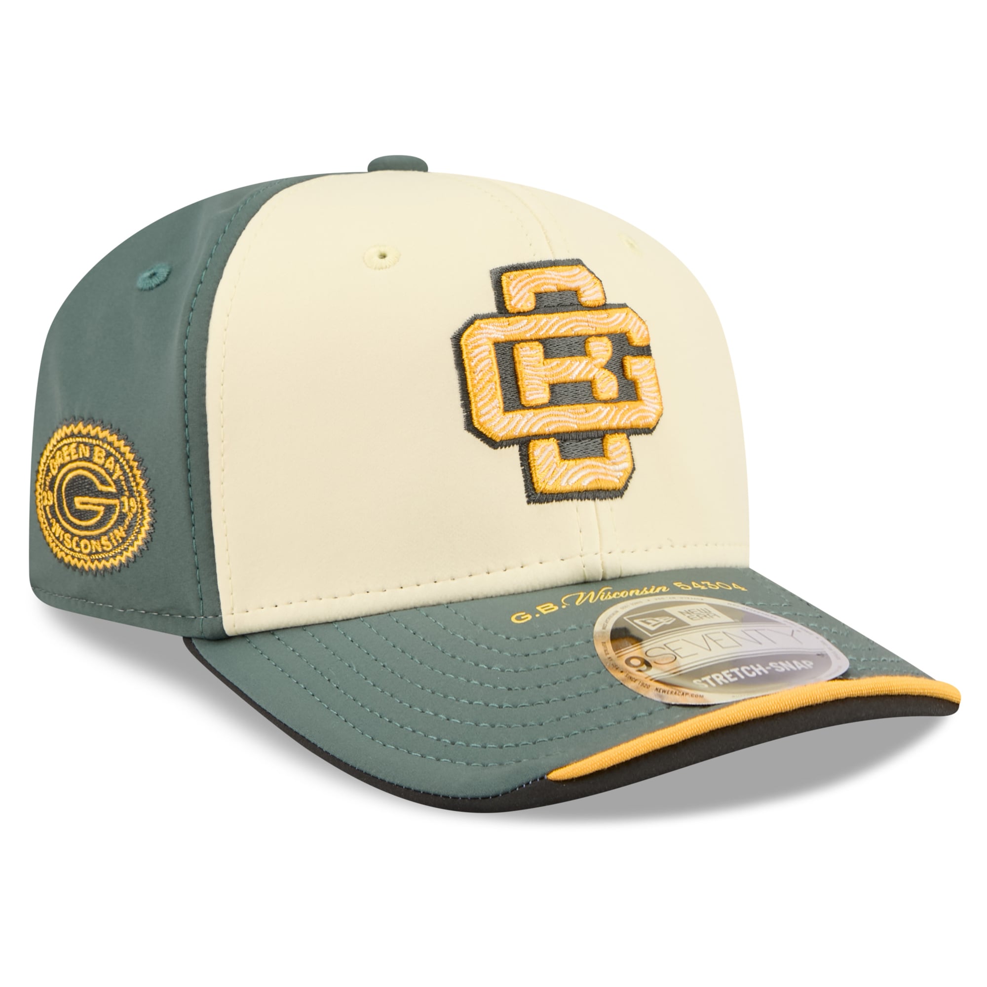 Men's New Era Cream Green Bay Packers 2026 Rivalries Collection 9SEVENTY Adjustable Hat