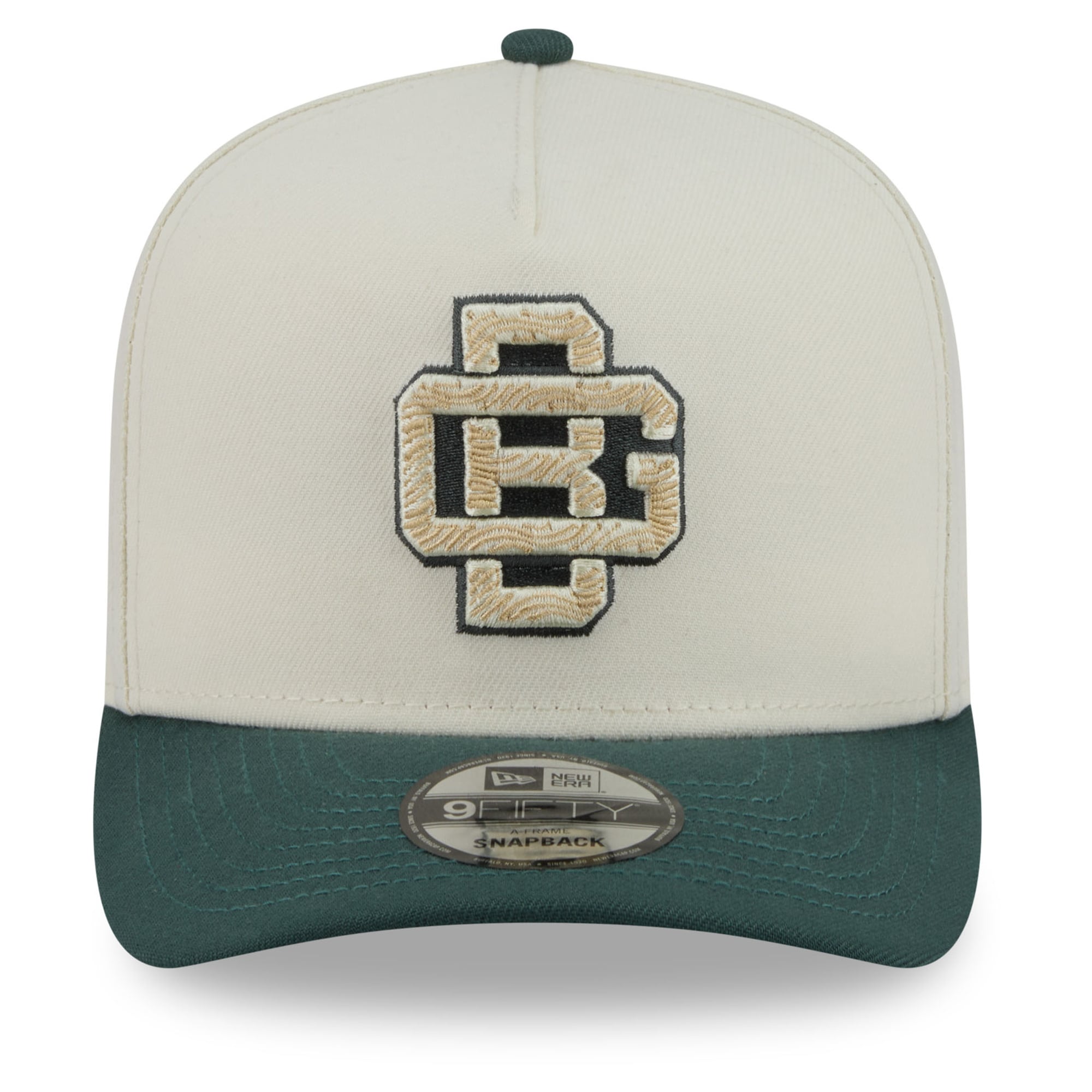 Men's New Era Cream Green Bay Packers 2026 Rivalries Collection Fan Pack A-Frame 9FIFTY Snapback Hat
