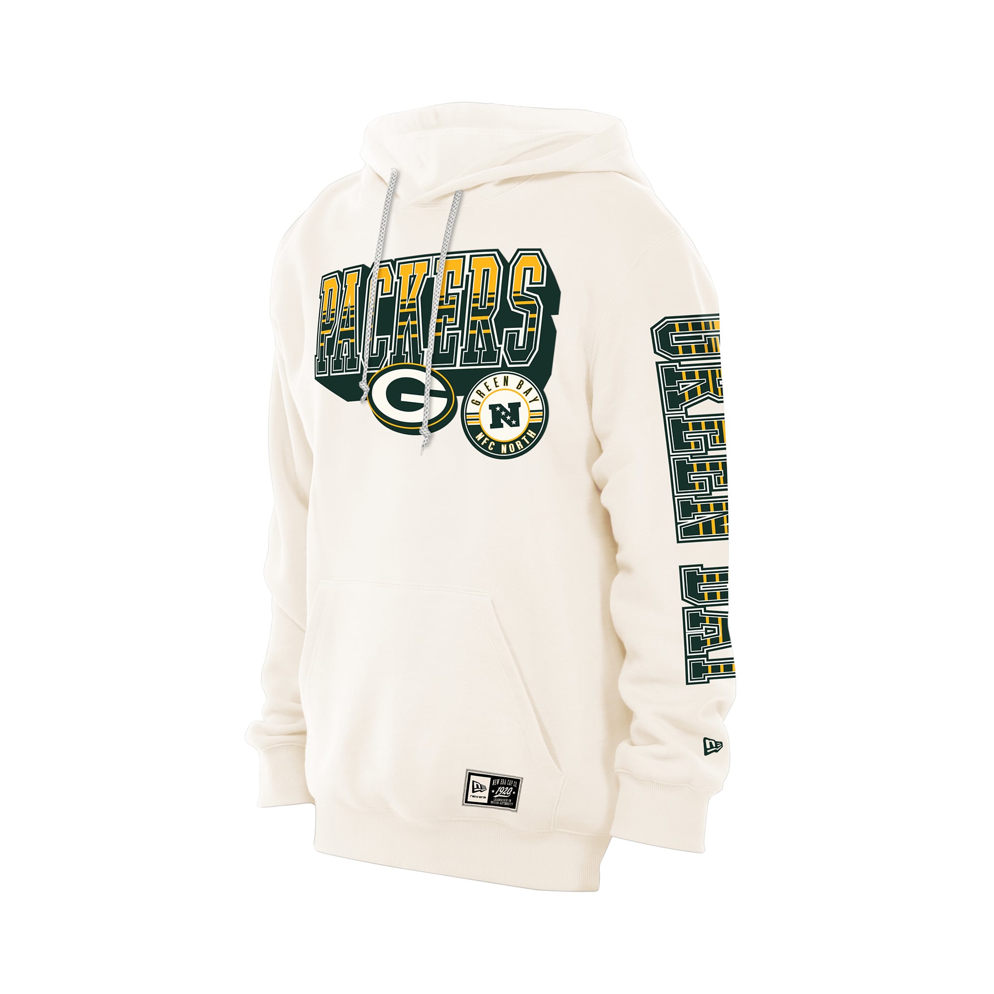 Sweat à capuche New Era crème Green Bay Packers Dune Dust pour homme