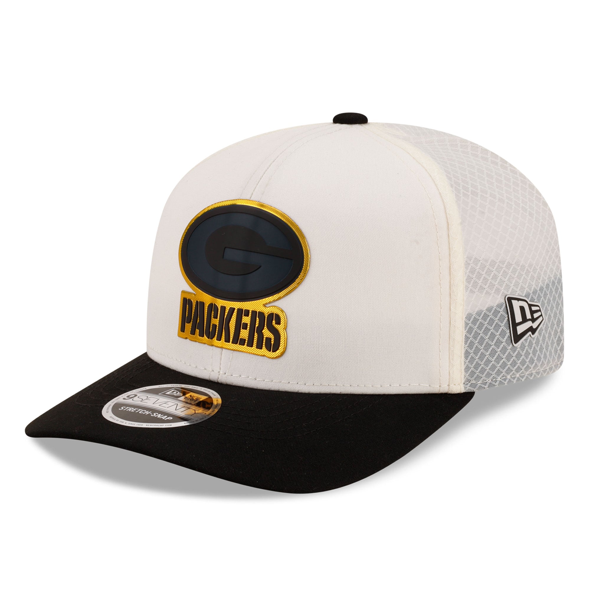 Casquette ajustable New Era crème/noire Green Bay Packers 9SEVENTY pour homme