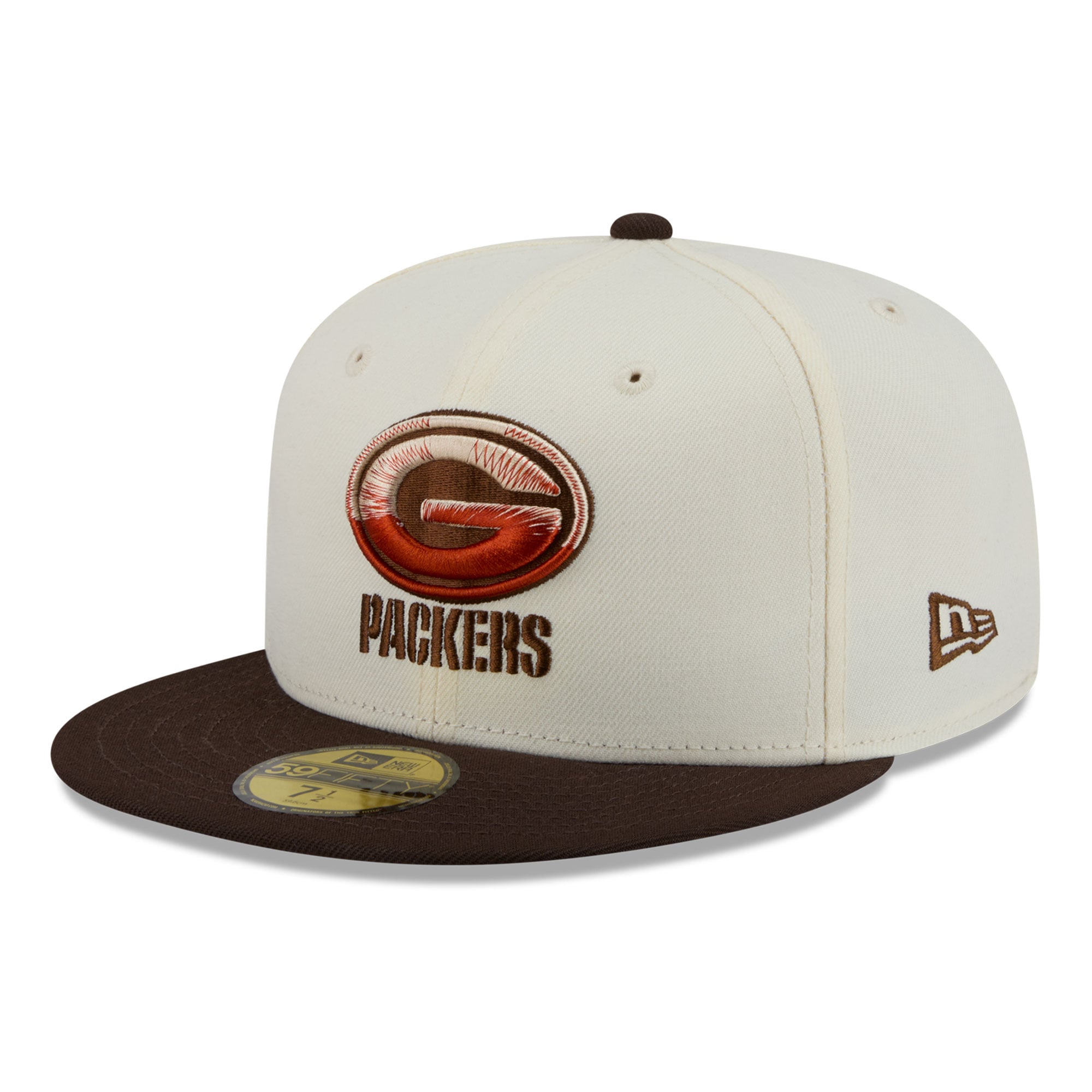 Men's New Era Cream/Brown Green Bay Packers Pumpkin Spice 59FIFTY Fitted Hat