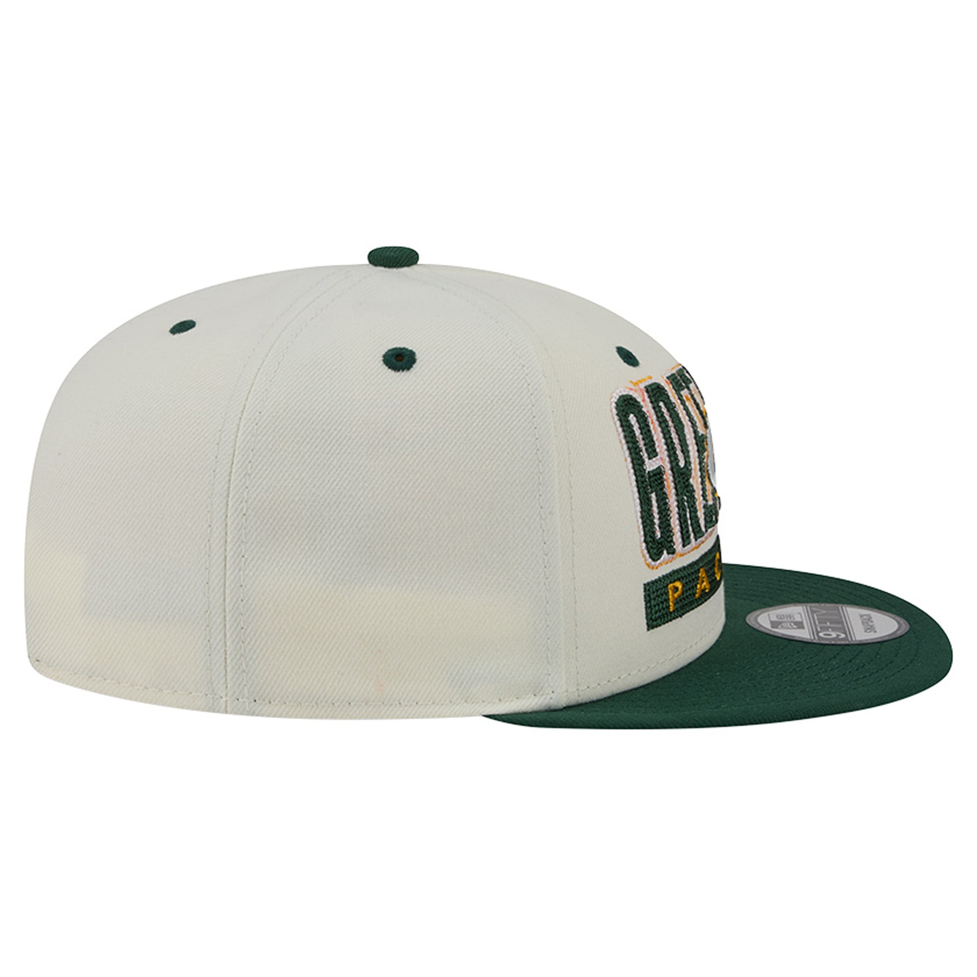 Casquette snapback classique 9FIFTY crème/verte New Era Green Bay Packers pour homme