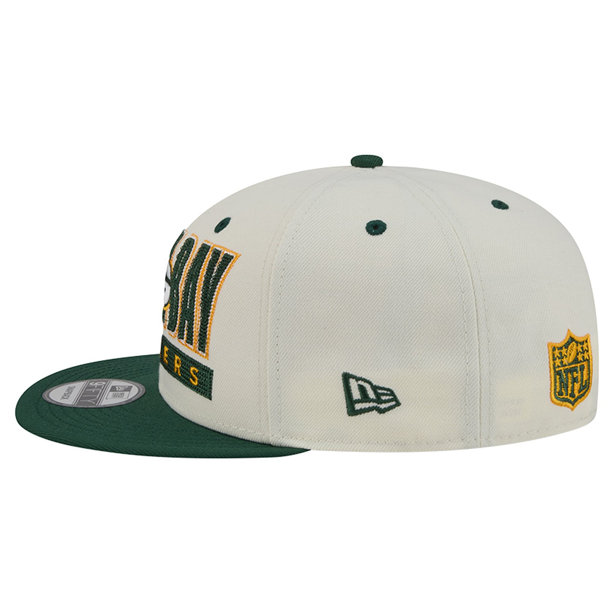 Casquette snapback classique 9FIFTY crème/verte New Era Green Bay Packers pour homme