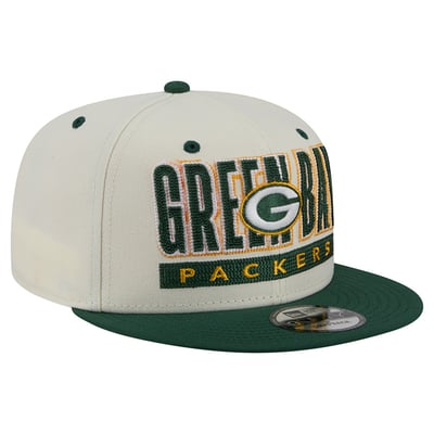 Green Bay Packers New Era Classic 9FIFTY Snapback Hat - Cream/Green