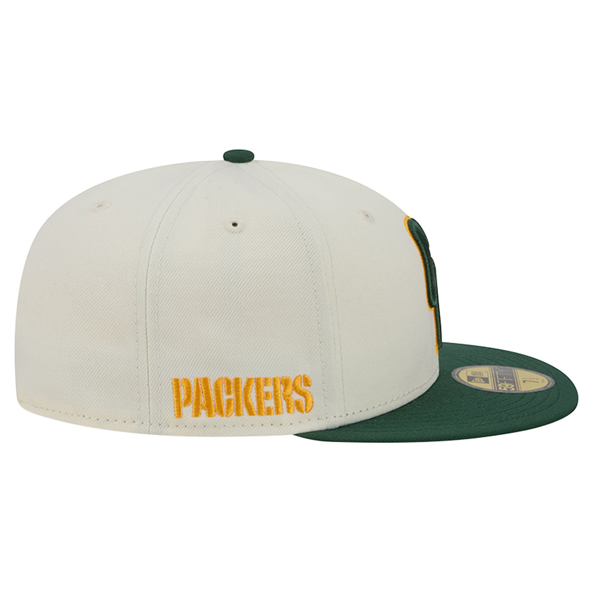 Casquette ajustée New Era Deceptor 59FIFTY crème/verte pour homme des Green Bay Packers