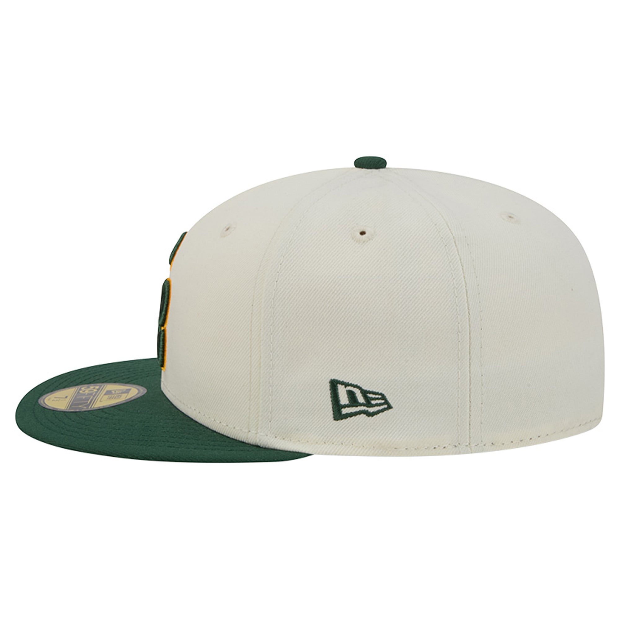 Casquette ajustée New Era Deceptor 59FIFTY crème/verte pour homme des Green Bay Packers