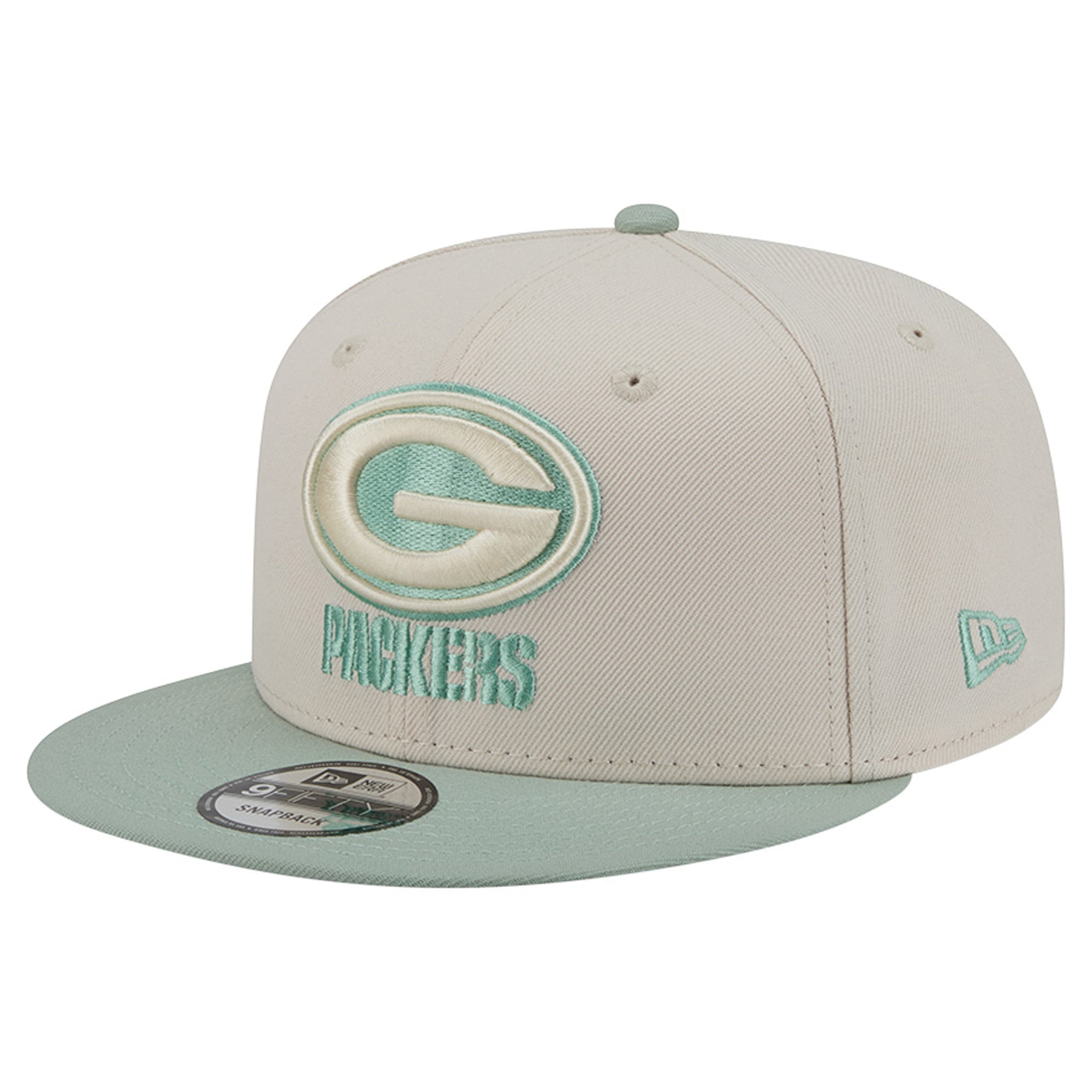 Casquette snapback New Era 9FIFTY bicolore crème/vert clair Green Bay Packers pour homme