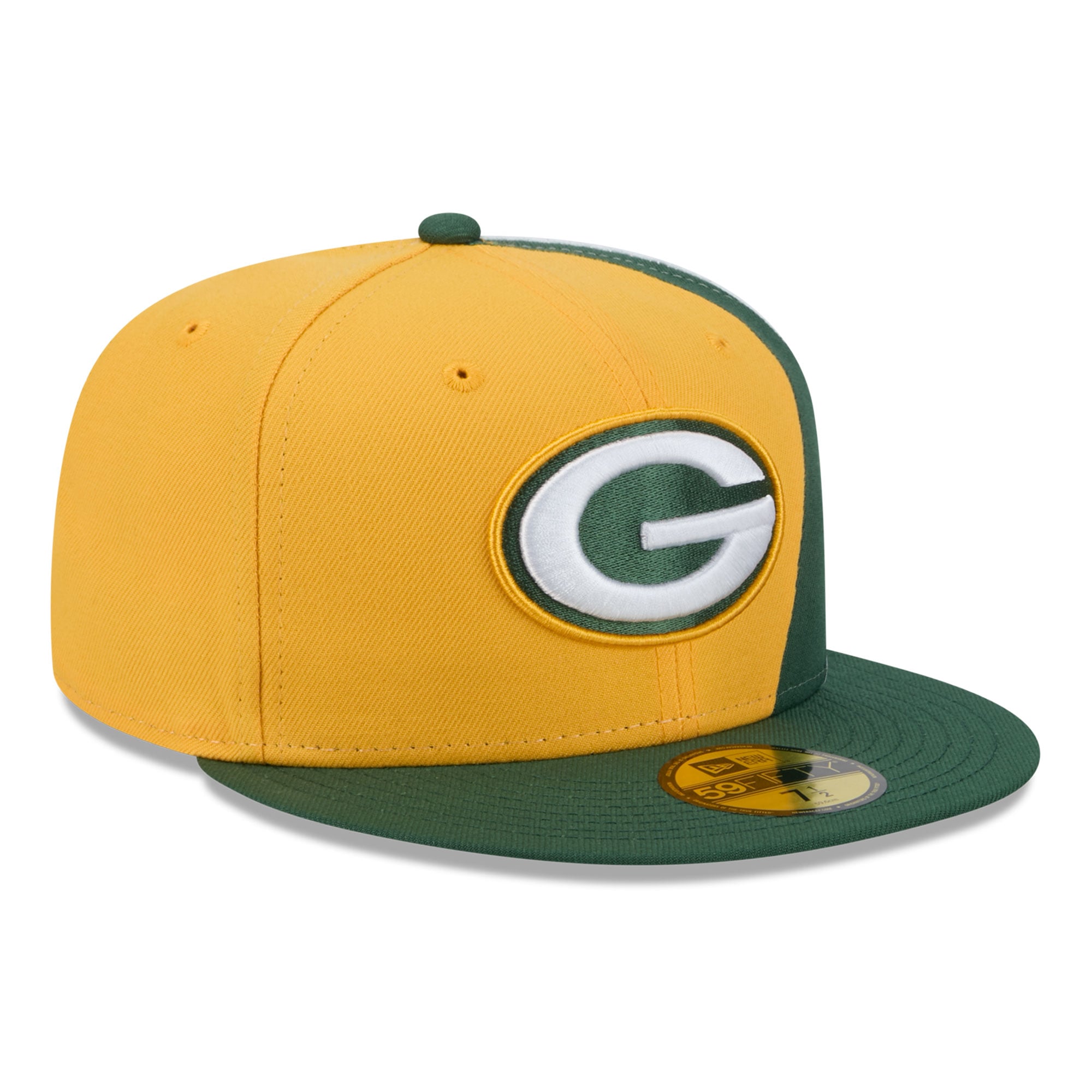 Men's New Era Gold/Green Green Bay Packers Shock 59FIFTY Fitted Hat