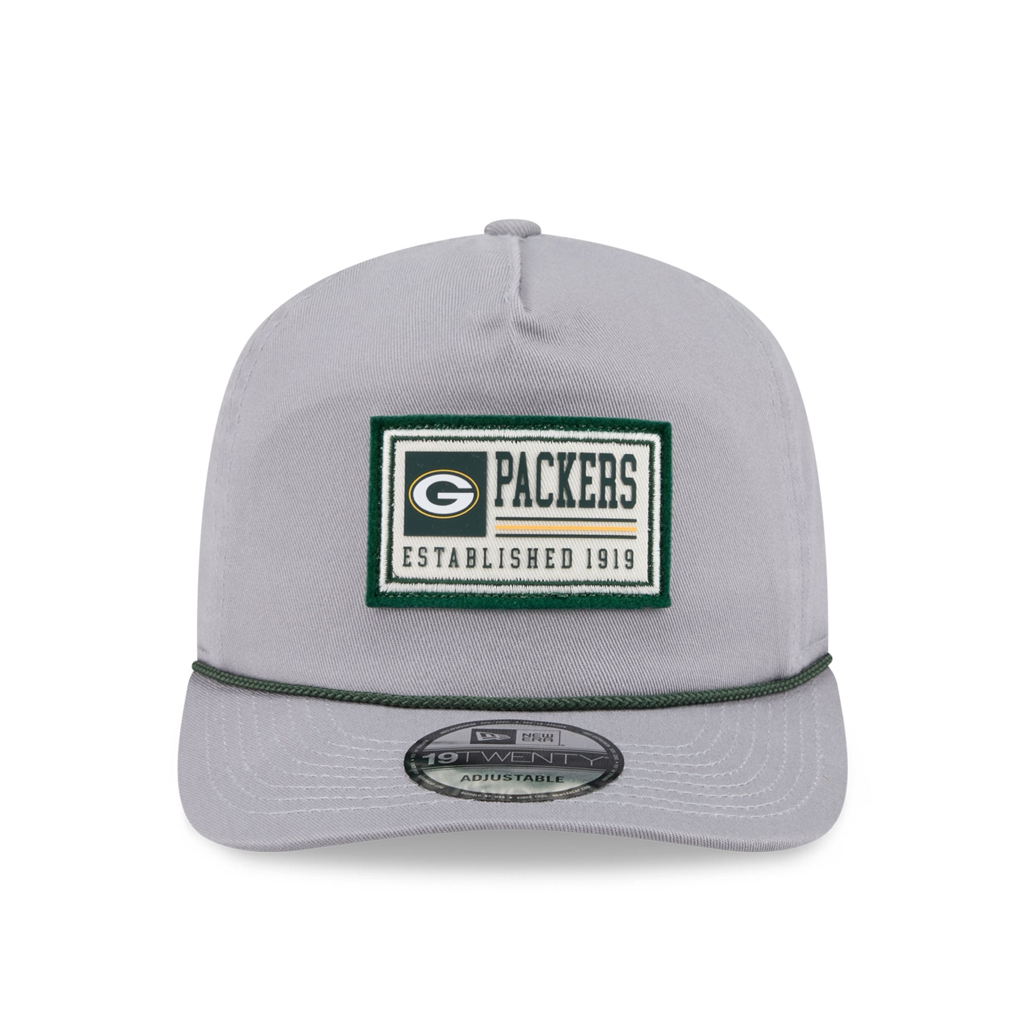 Casquette ajustable New Era Green Bay Packers grise pour homme, modèle 19TWENTY