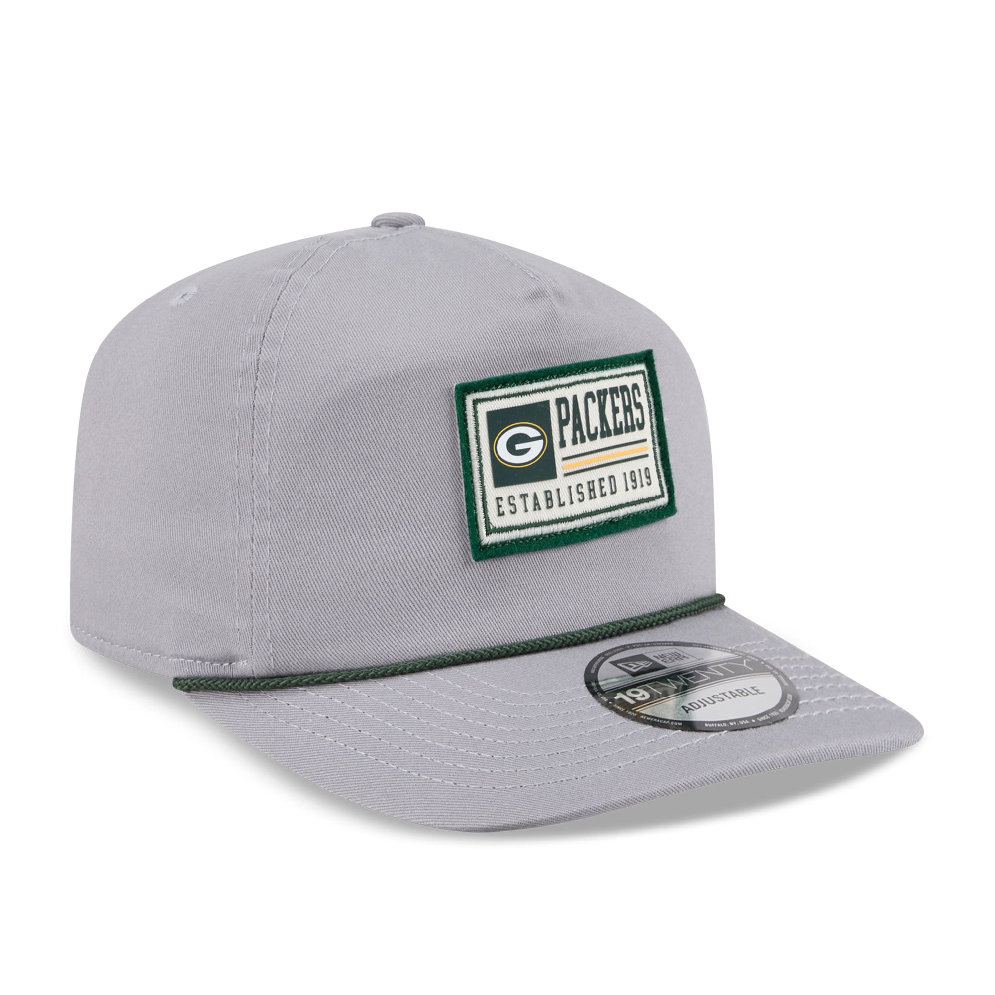 Casquette ajustable New Era Green Bay Packers grise pour homme, modèle 19TWENTY
