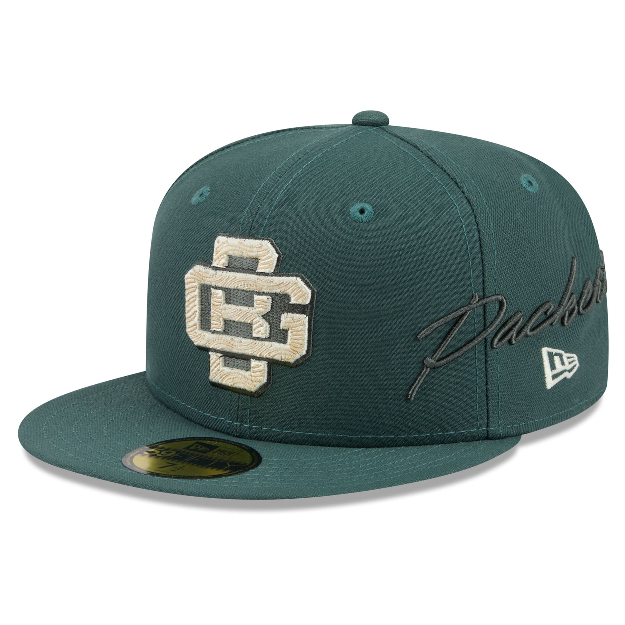 Men's New Era Green Bay Packers 2026 Rivalries Collection Fan Pack Side Script 59FIFTY Fitted Hat
