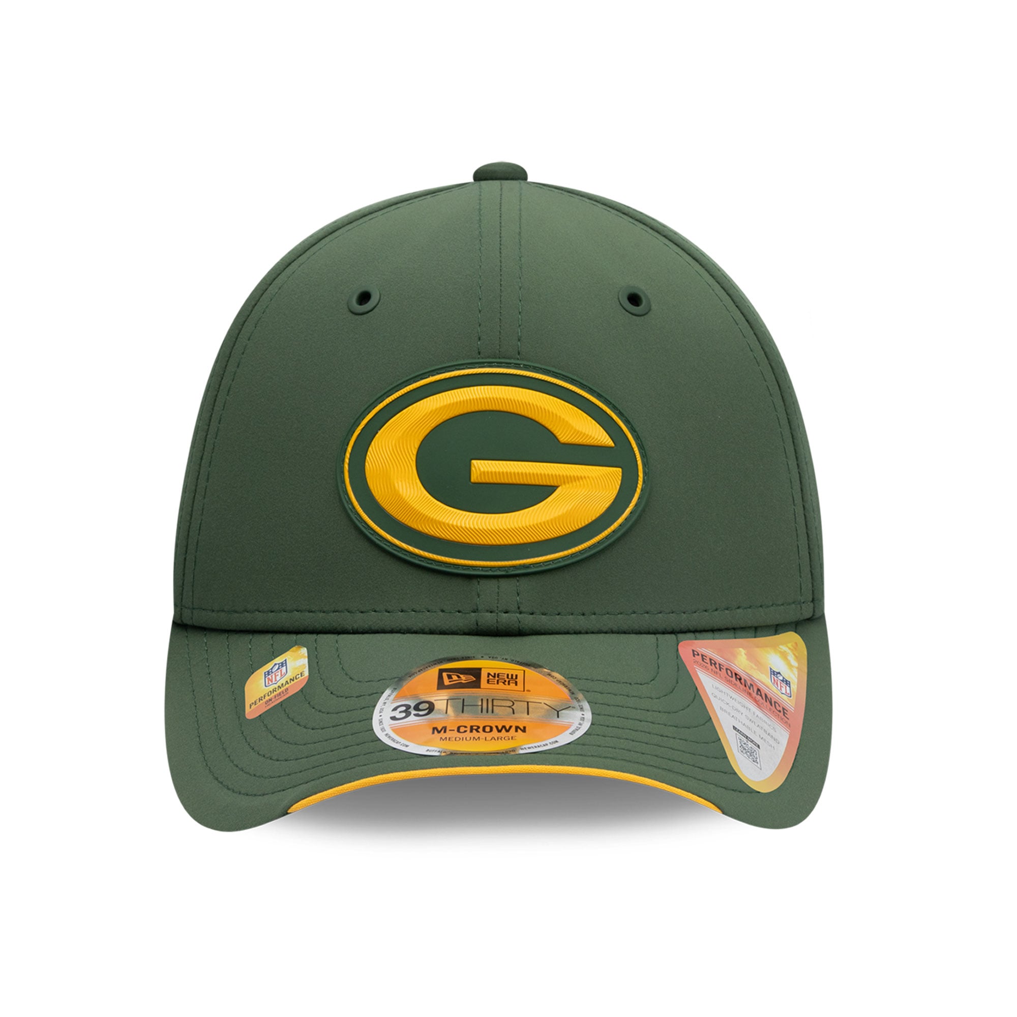 Casquette New Era verte Green Bay Packers 2026 Sideline 39THIRTY M-Crown Flex pour homme