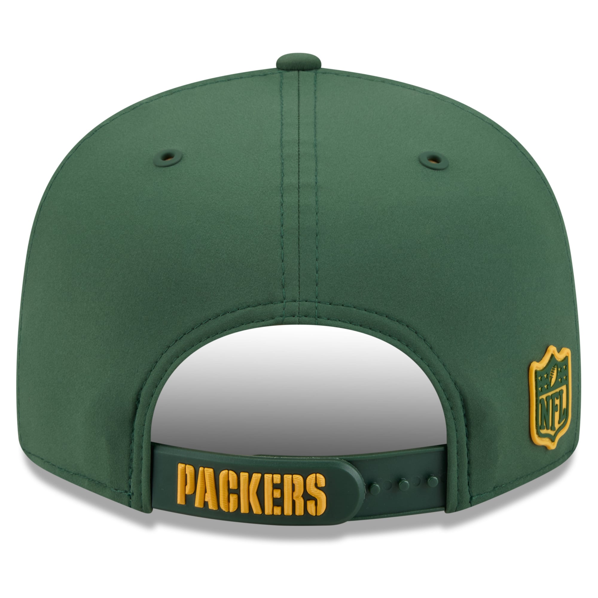 Men's New Era Green Green Bay Packers 2026 Sideline Split Panel 9FIFTY Snapback Hat