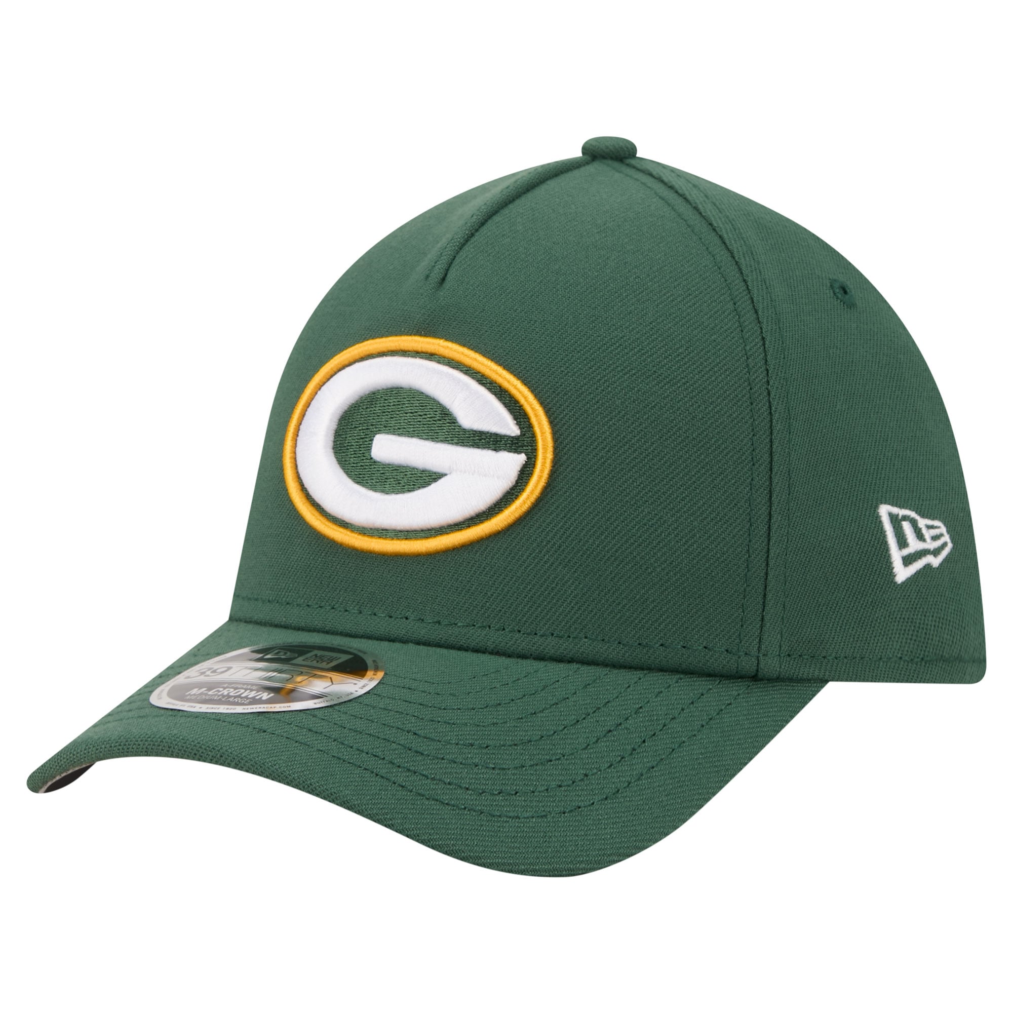 Men's New Era Green Bay Packers 39THIRTY M-Crown A-Frame Stretch Hat