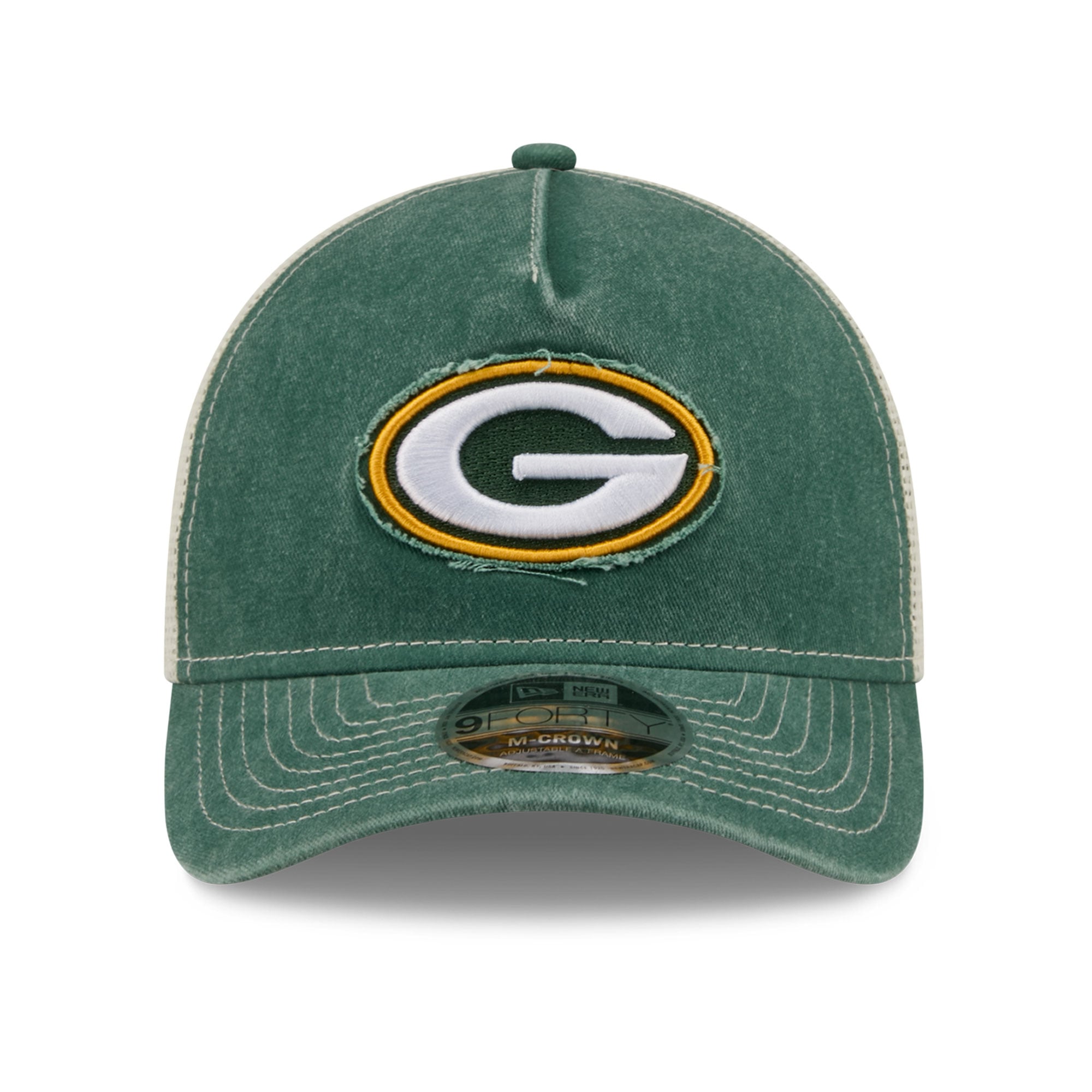 Casquette trucker ajustable New Era verte Green Bay Packers 9FORTY pour homme