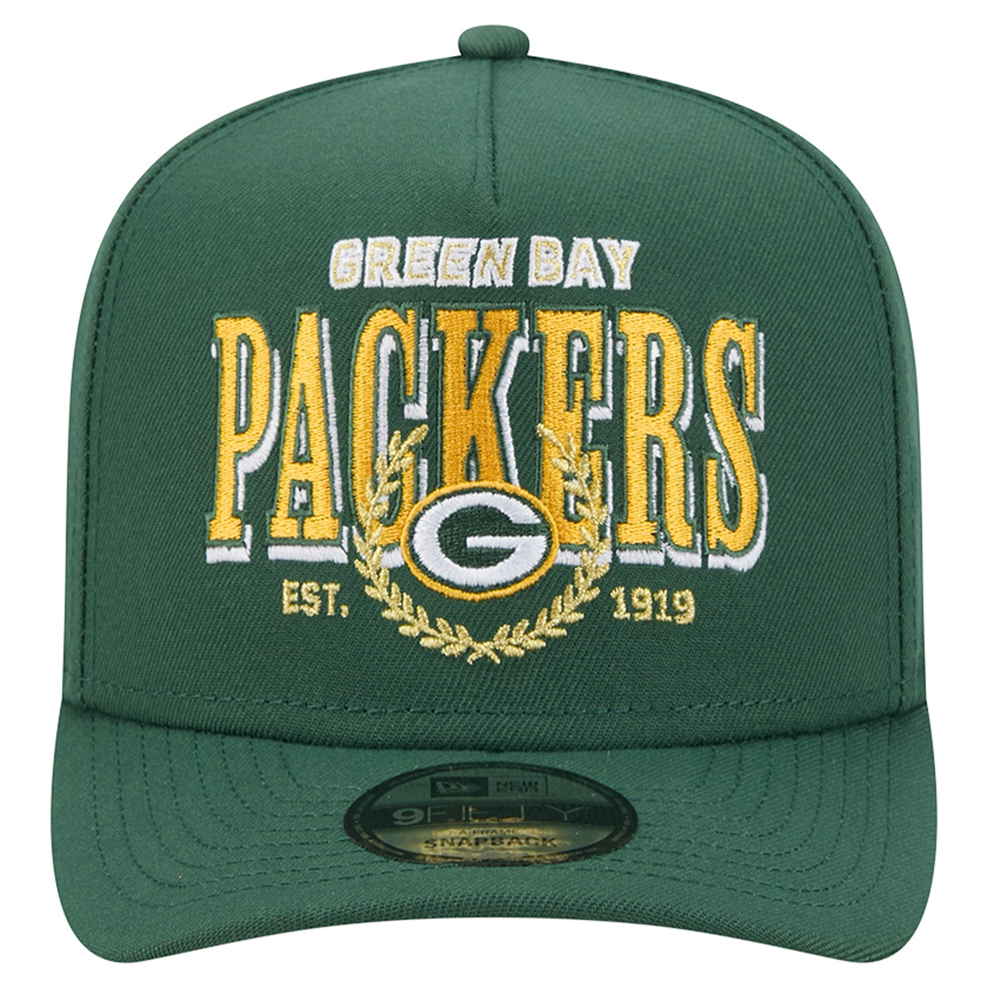 Casquette snapback New Era Green Bay Packers Laurel A-Frame 9FIFTY pour homme