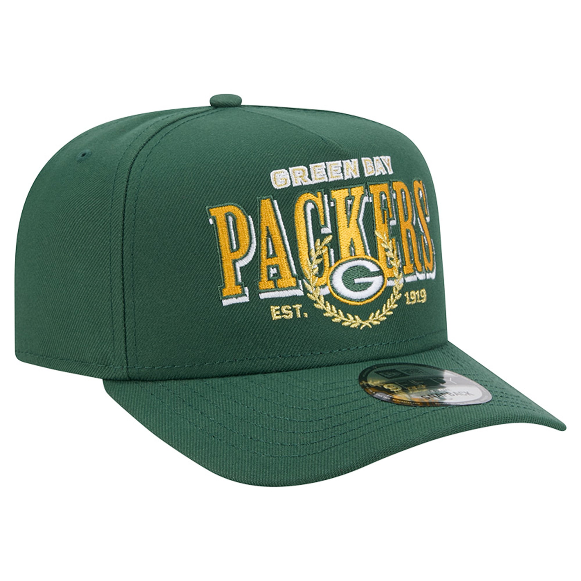 Casquette snapback New Era Green Bay Packers Laurel A-Frame 9FIFTY pour homme