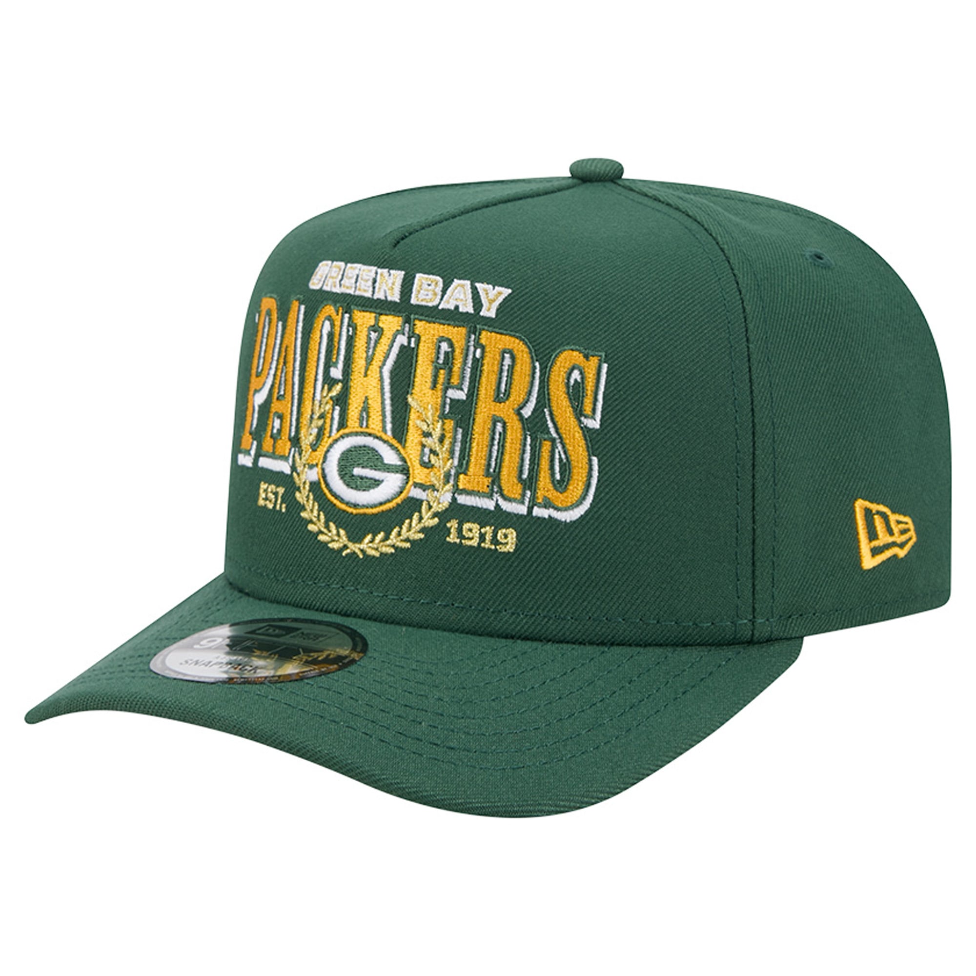 Casquette snapback New Era Green Bay Packers Laurel A-Frame 9FIFTY pour homme