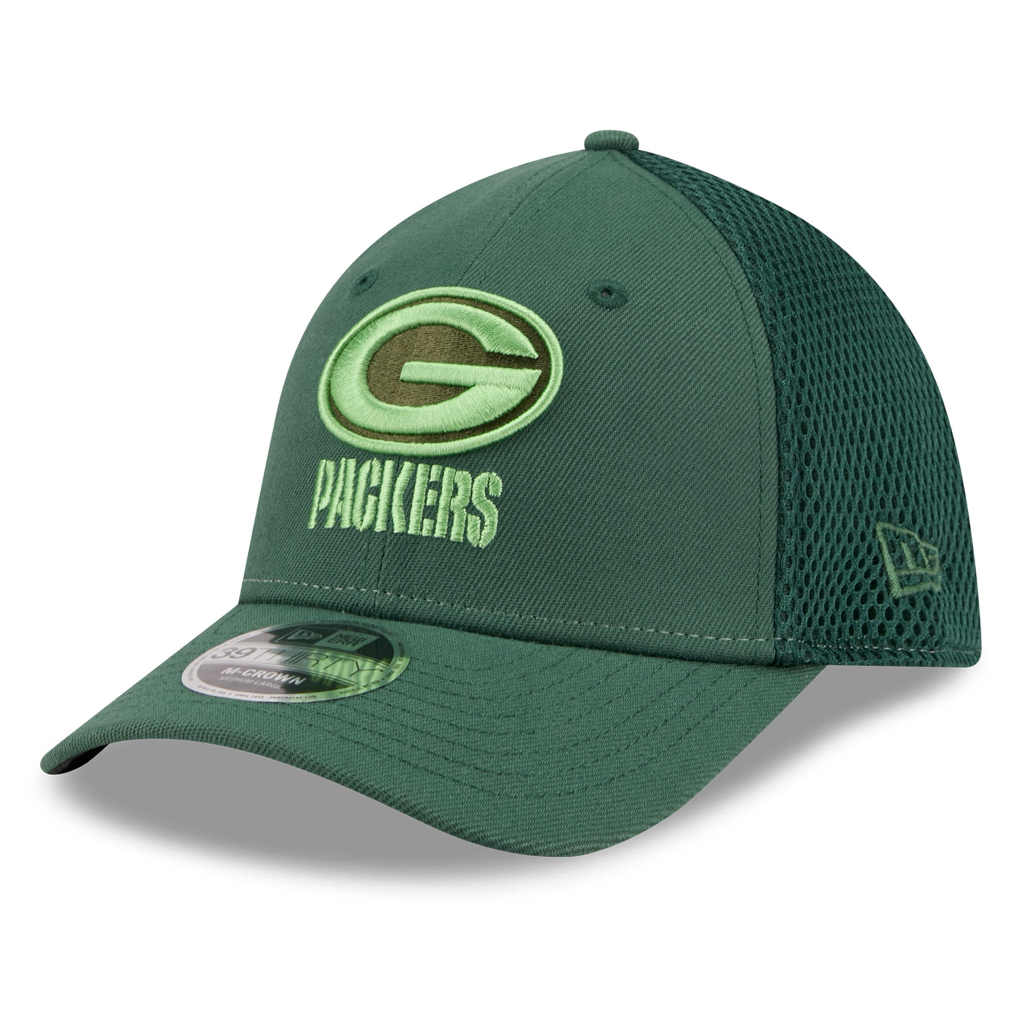 Men's New Era Green Bay Packers Neo Mesh 39THIRTY M-Crown Stretch Hat