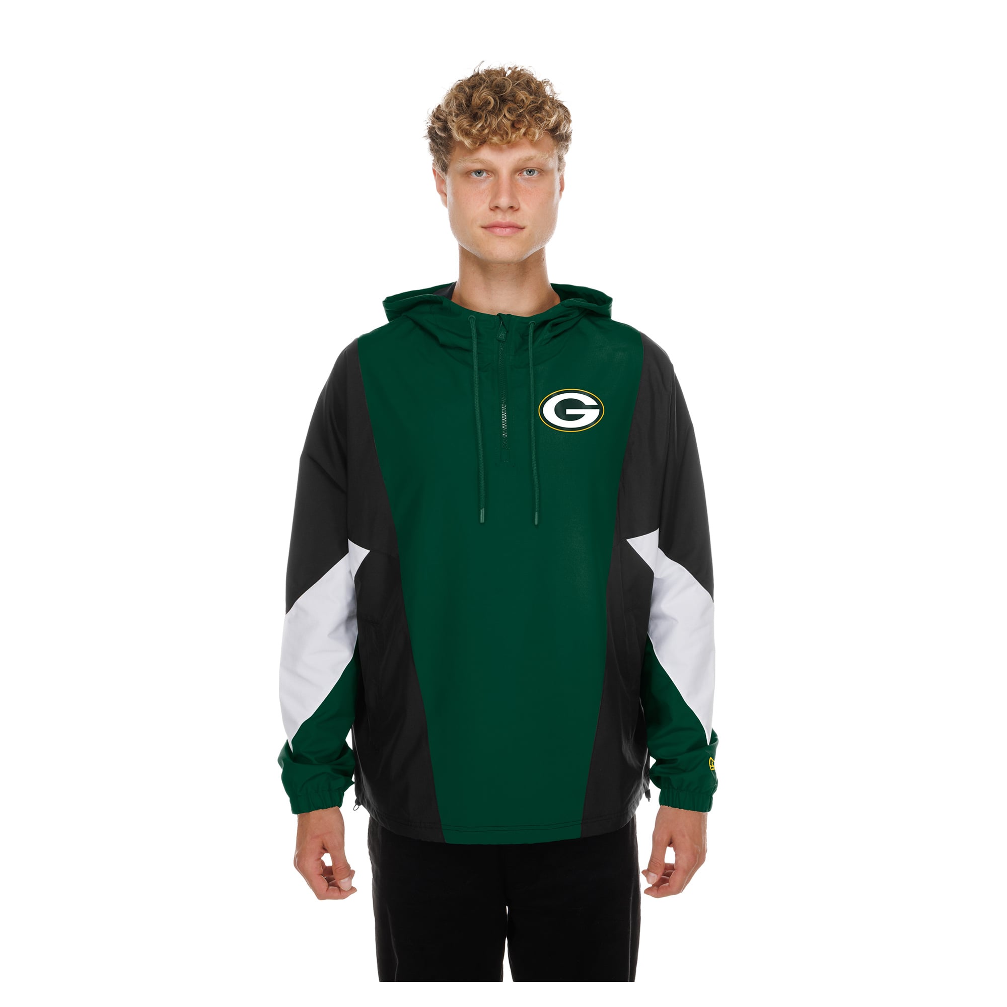 Men's New Era Green Bay Packers Quarter-Zip Windbreaker Jacket