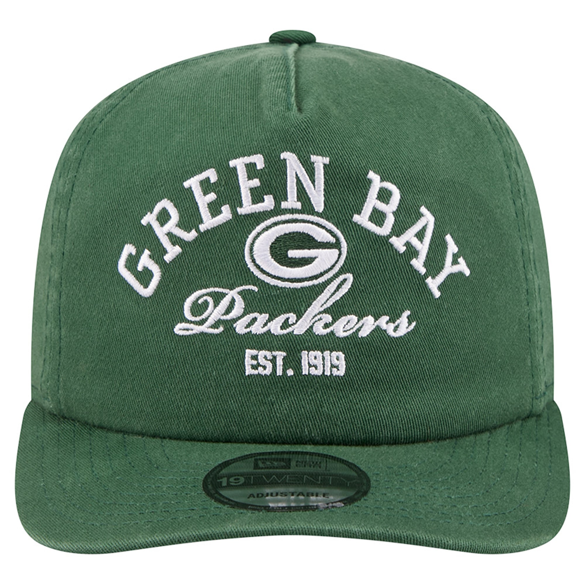 Casquette ajustable New Era verte Green Bay Packers Stacked 19TWENTY pour homme