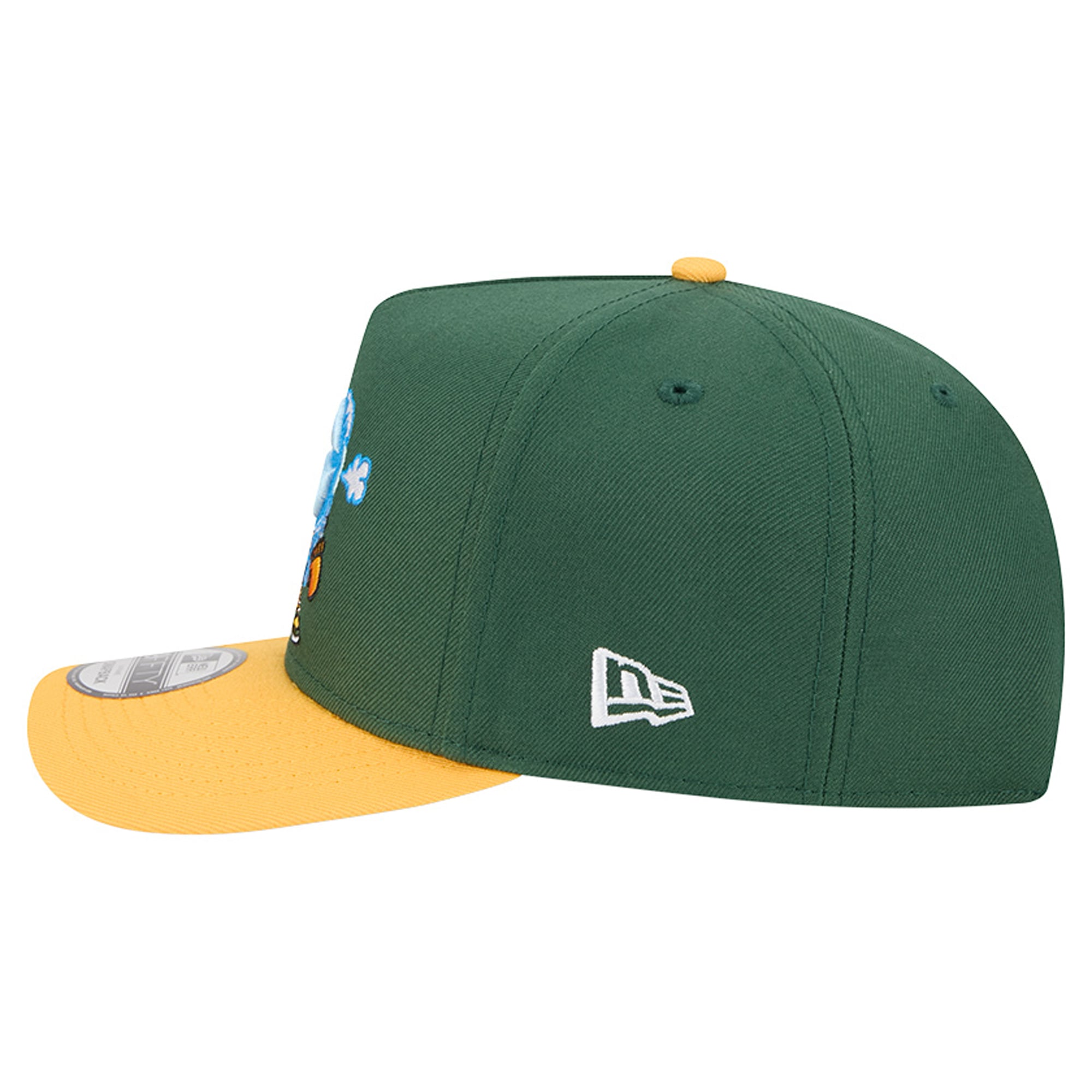 Casquette snapback New Era 9FIFTY pour homme, verte et or, motif A-Frame des Green Bay Packers.