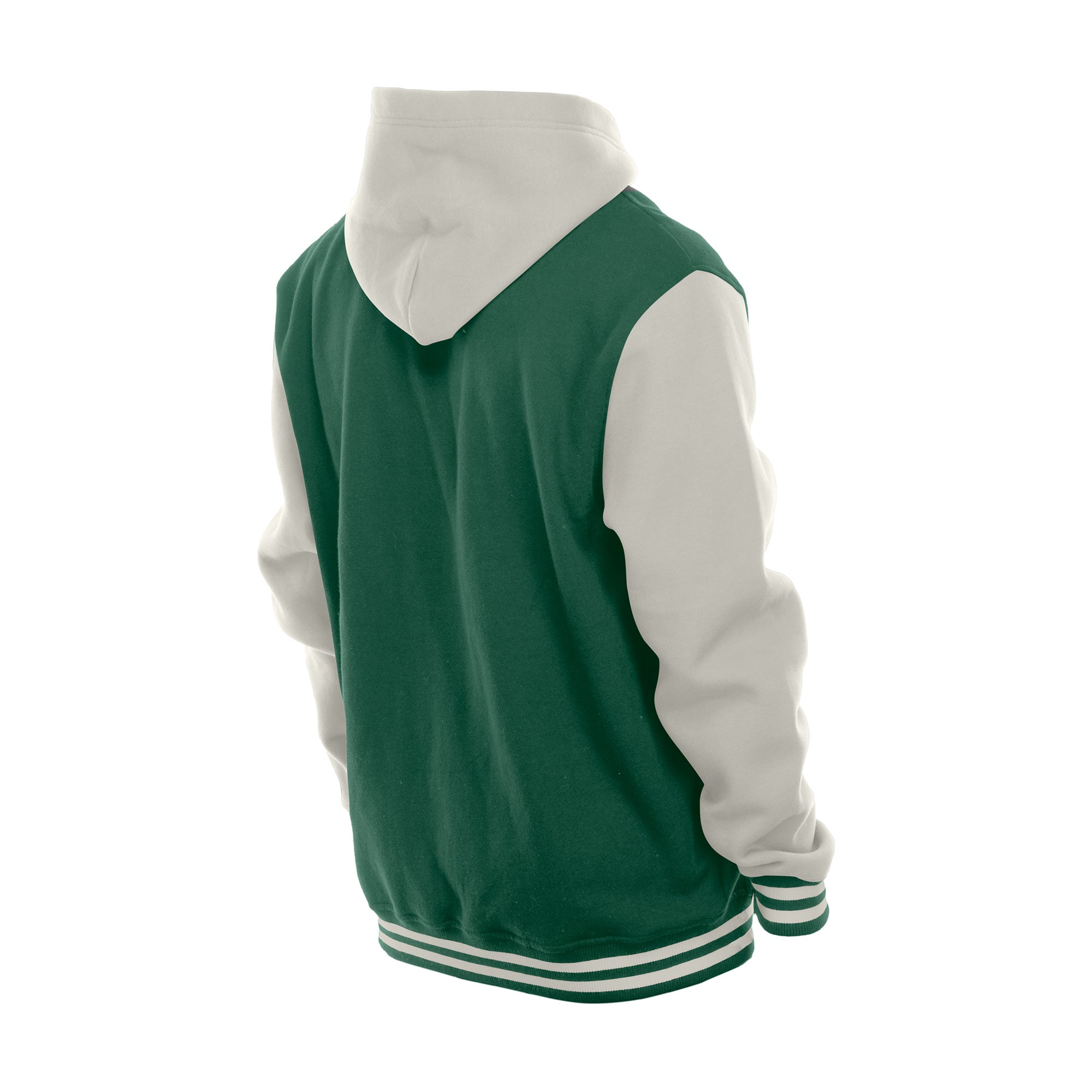 Men's New Era Green/Gray Green Bay Packers Full-Snap Fleece Hooded Jacket