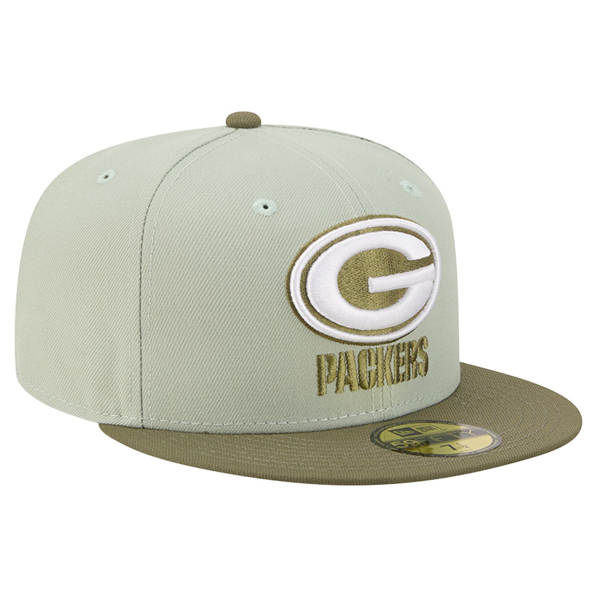 Casquette ajustée New Era Bay Packers 59FIFTY pour homme, coloris vert clair/vert olive