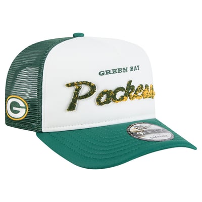 Green Bay Packers New Era Foam A-Frame 9FIFTY Snapback Trucker Hat - White/Green