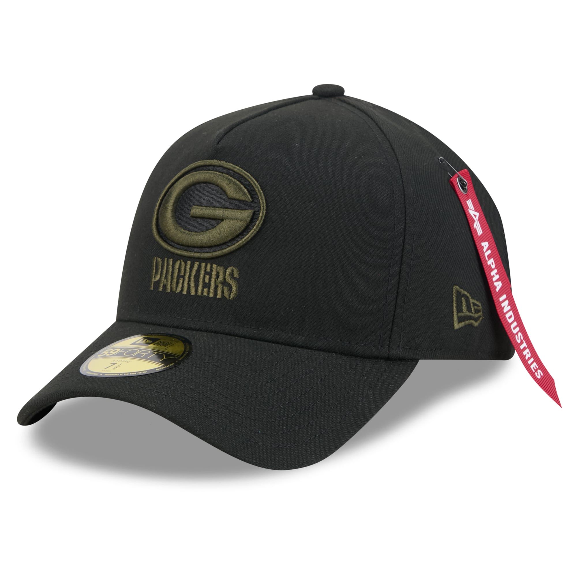 Casquette ajustée New Era x Alpha Industries Green Bay Packers A-Frame 59FORTY pour homme