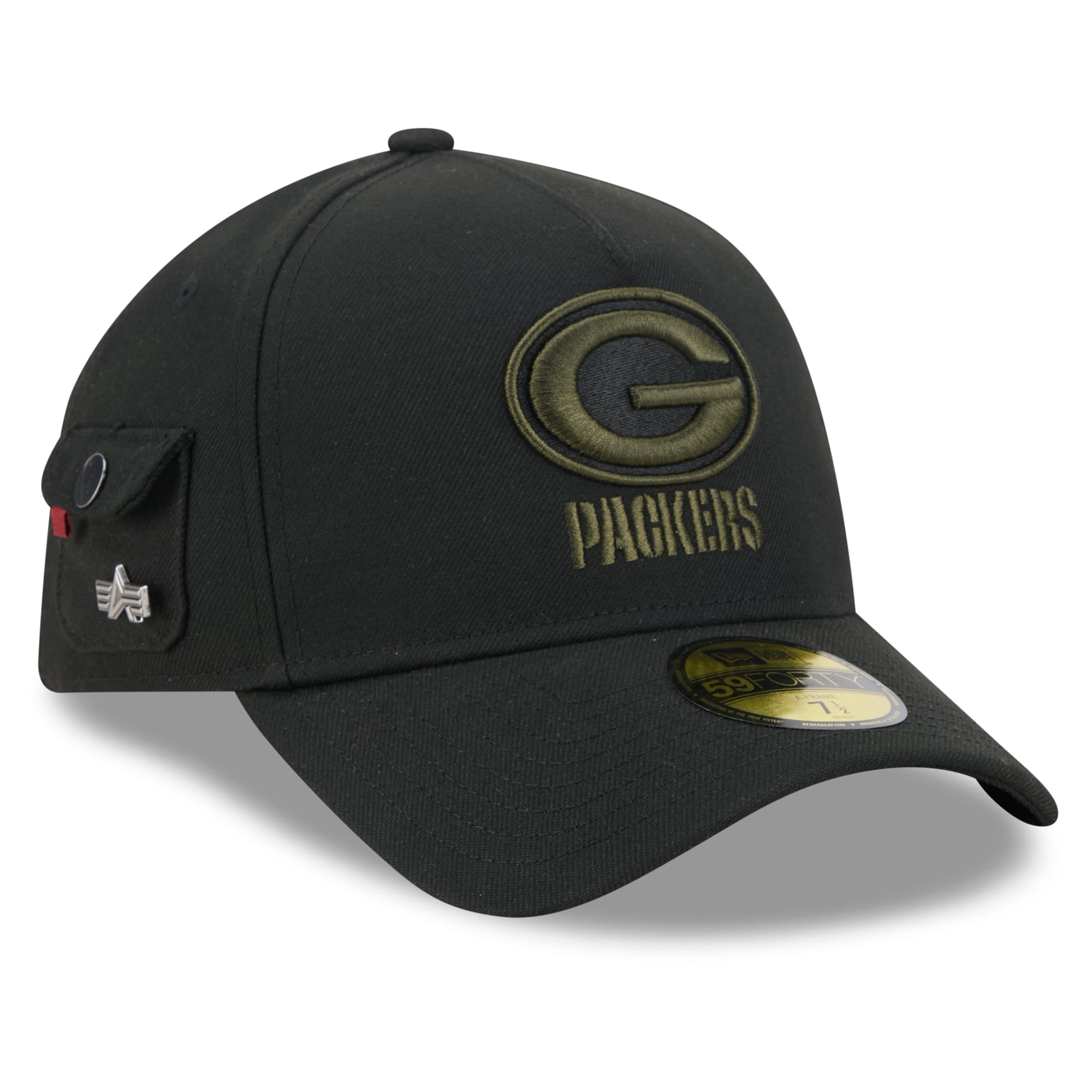 Casquette ajustée New Era x Alpha Industries Green Bay Packers A-Frame 59FORTY pour homme