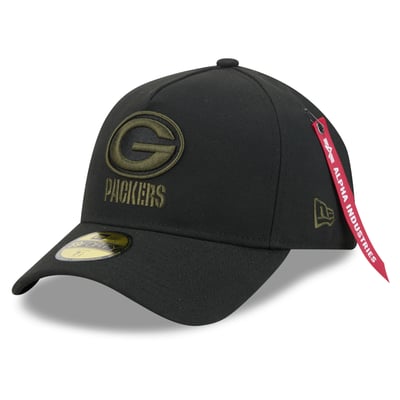 Green Bay Packers New Era x Alpha Industries A-Frame 59FORTY Fitted Hat - Black