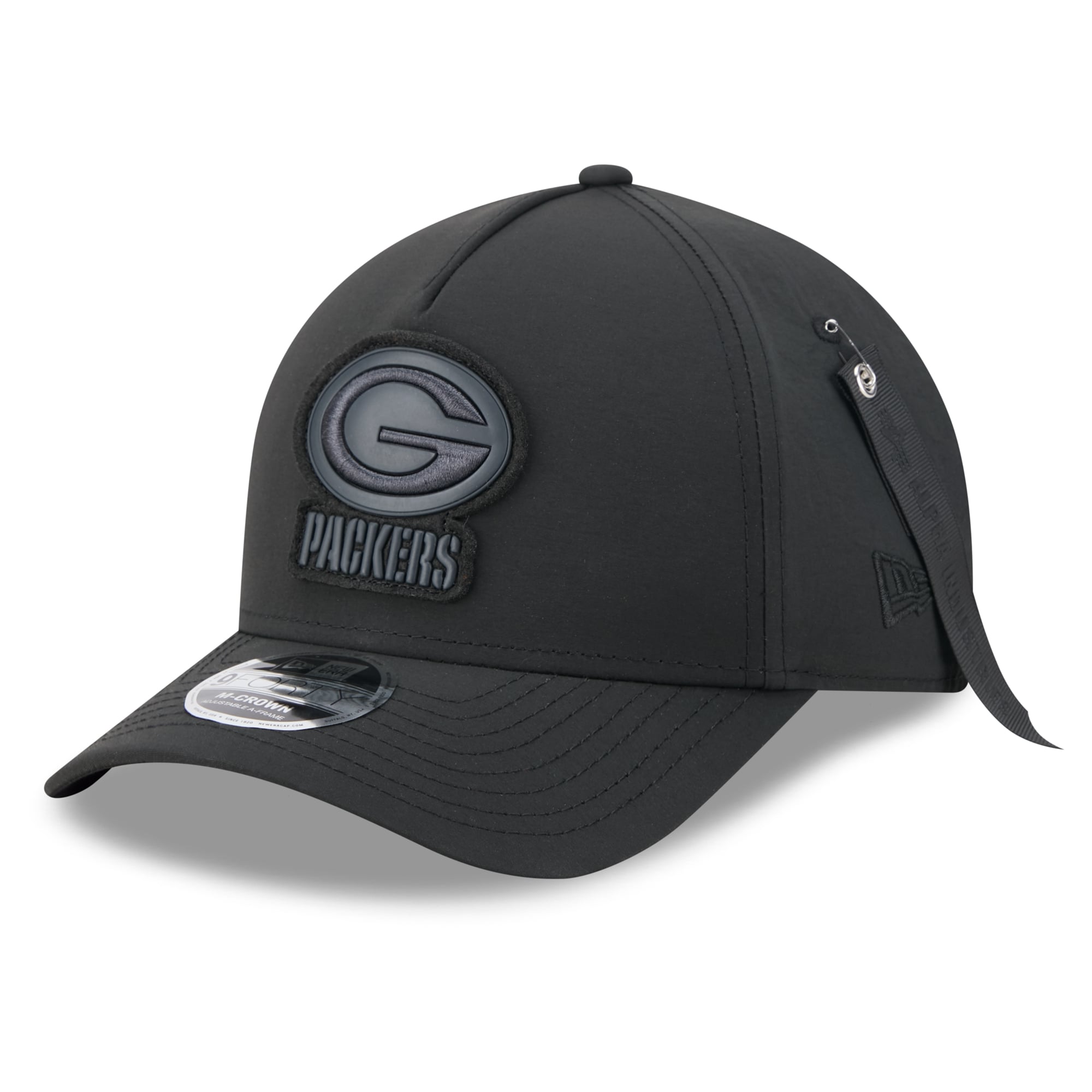 Casquette ajustable New Era x Alpha Industries Green Bay Packers A-Frame 9FORTY noire pour homme