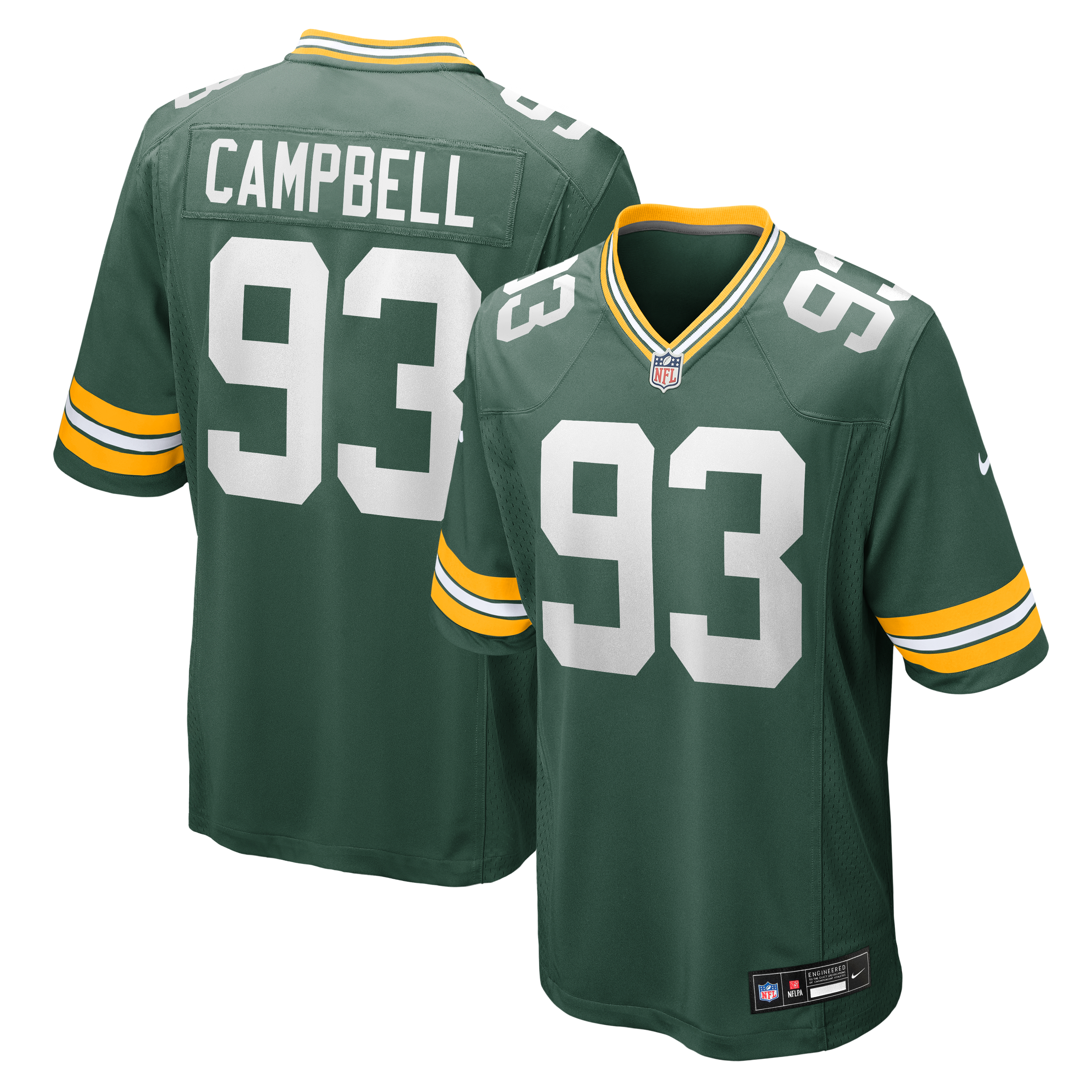 Men's Nike Anthony Campbell Green Bay Packers Team Game Jersey