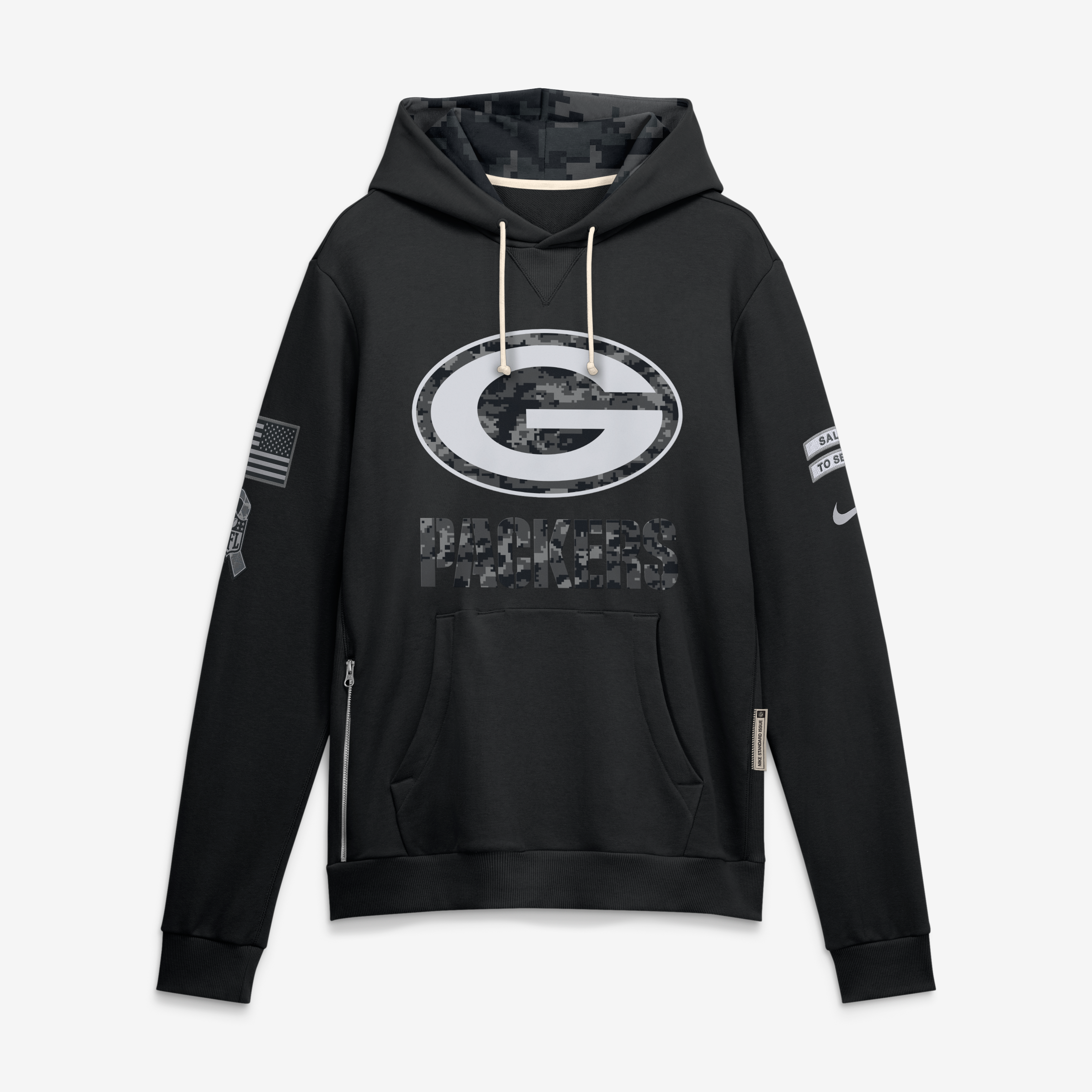 Sweat à capuche Nike Green Bay Packers 2026 Salute to Service Sideline Dri-FIT noir pour homme
