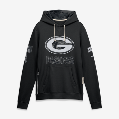  Green Bay Packers Nike 2026 Salute to Service Sideline Dri-FIT Pullover Hoodie - Black