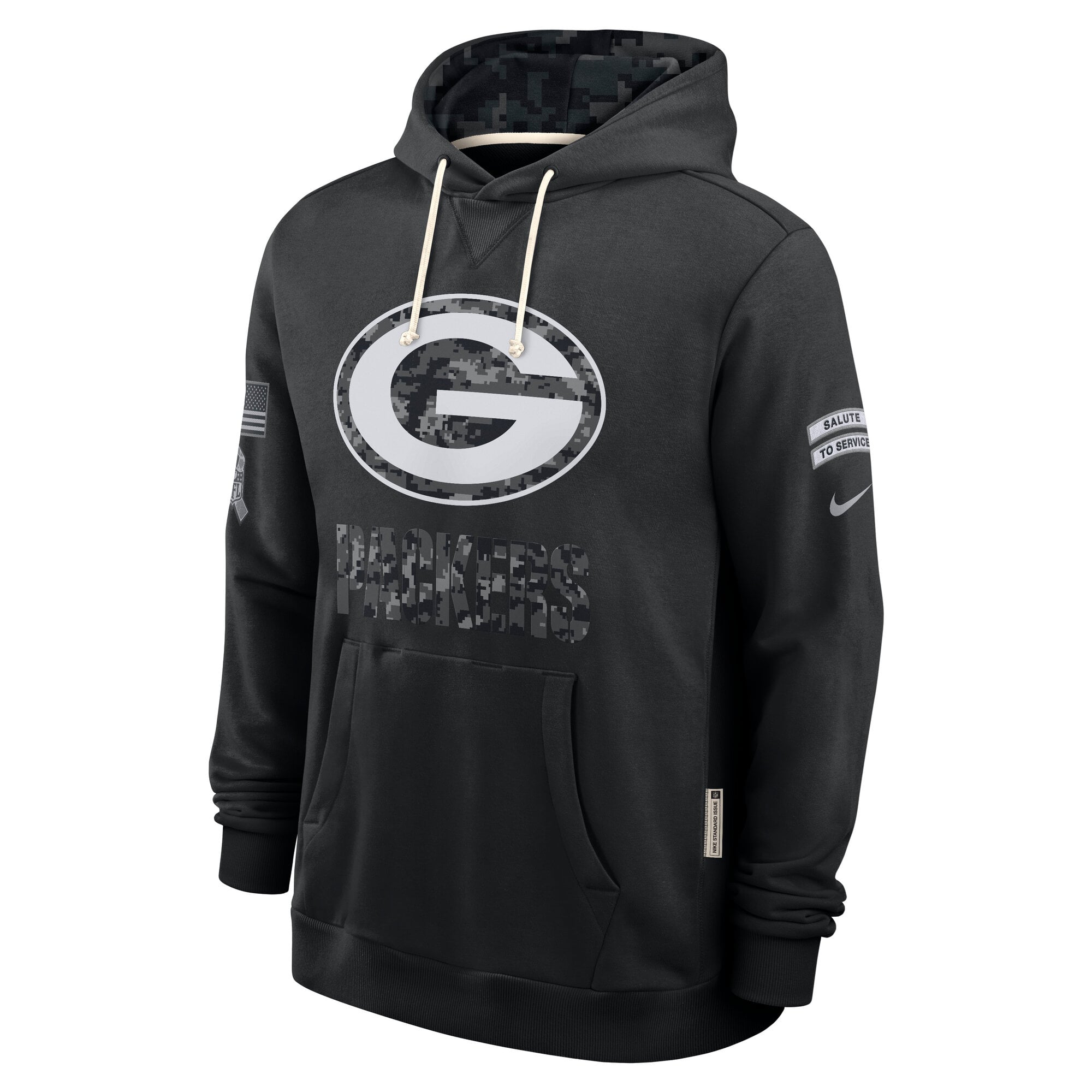 Sweat à capuche Nike Green Bay Packers 2026 Salute to Service Sideline Dri-FIT noir pour homme