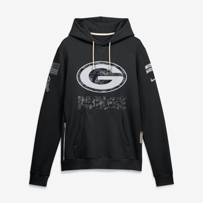 Green Bay Packers Nike 2026 Salute to Service Sideline Dri-FIT Pullover Hoodie - Black