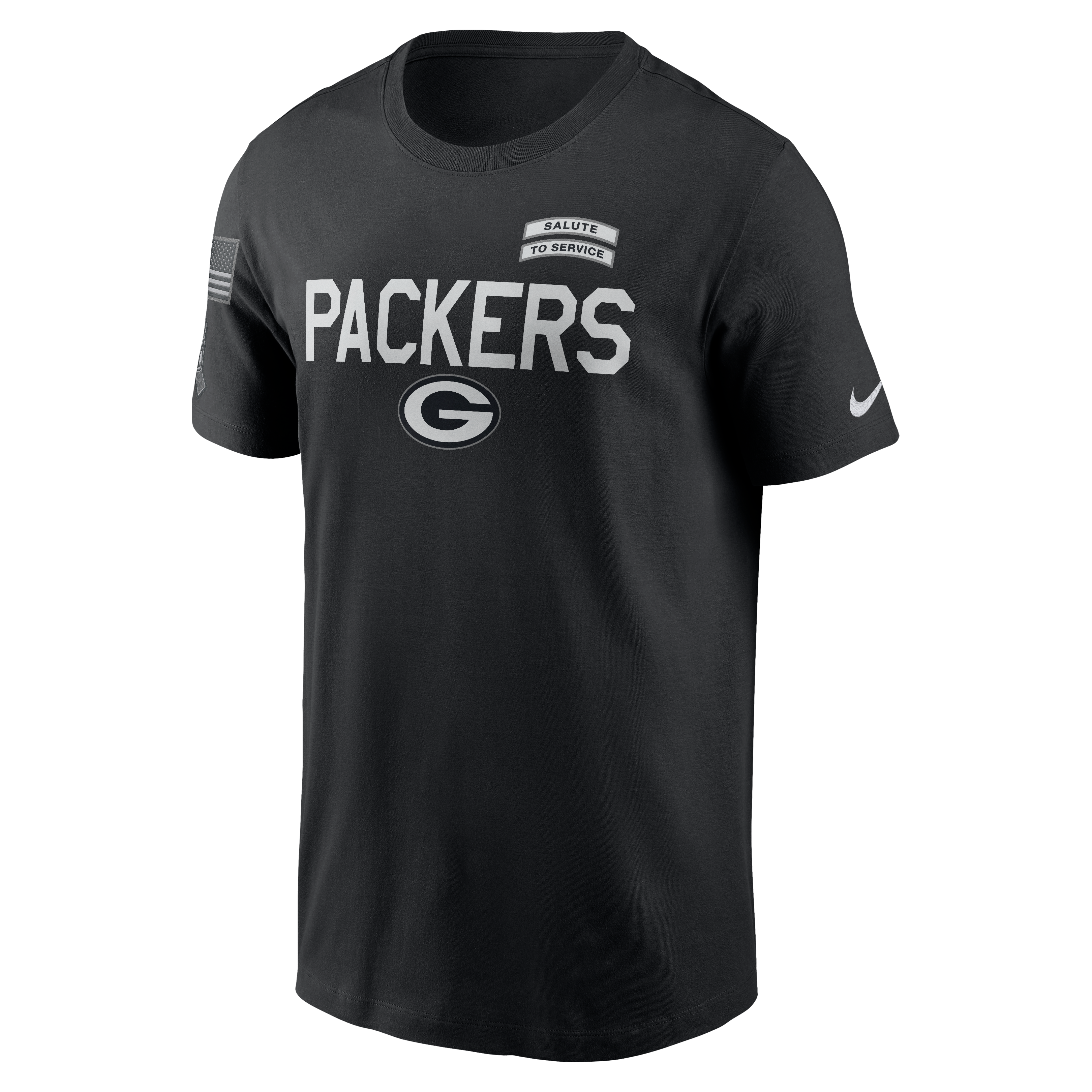 T-shirt Nike noir Green Bay Packers 2026 Salute to Service Sideline Dri-FIT pour homme