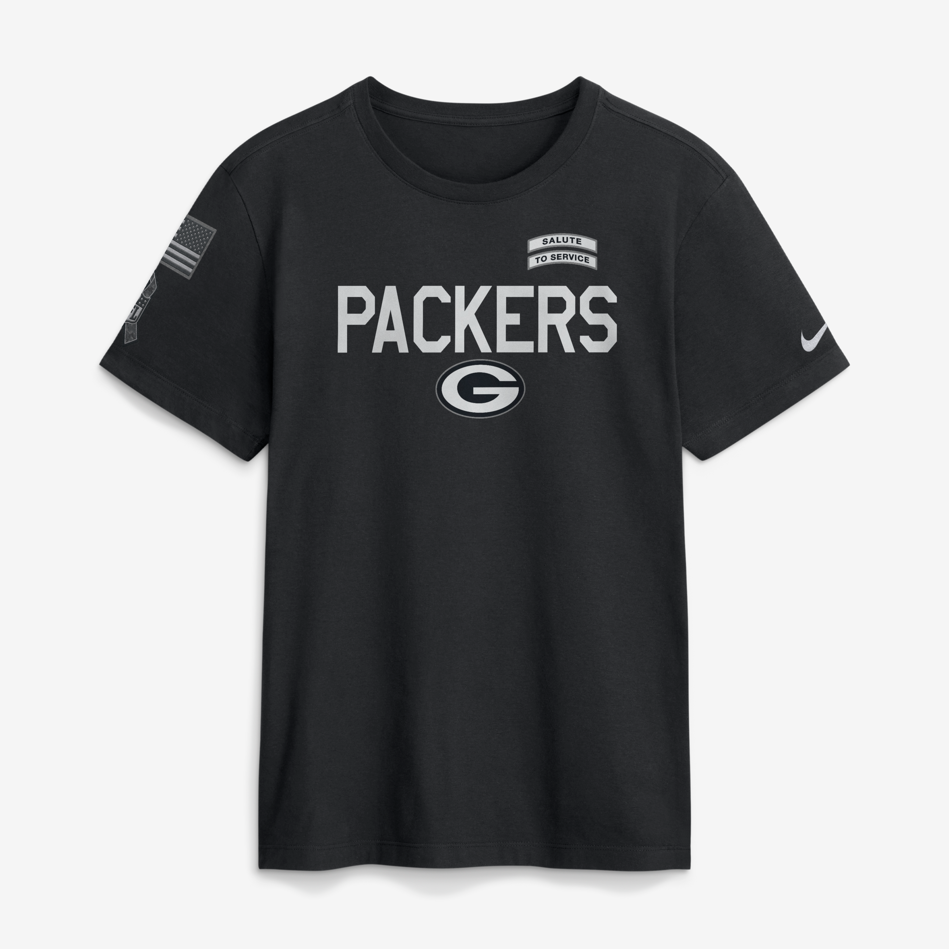 T-shirt Nike noir Green Bay Packers 2026 Salute to Service Sideline Dri-FIT pour homme