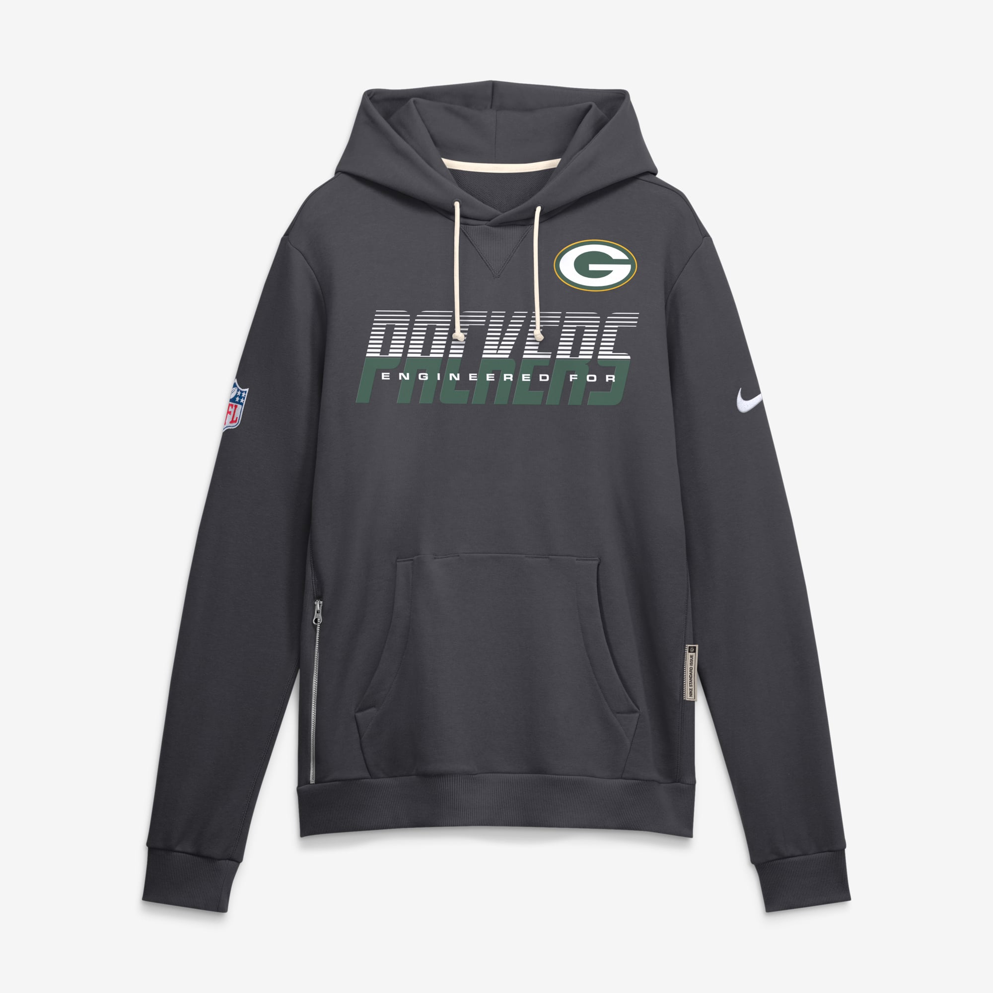 Men's Nike Green Bay Packers Sideline Standard Issue Top Prospect Dri-FIT Hoodie