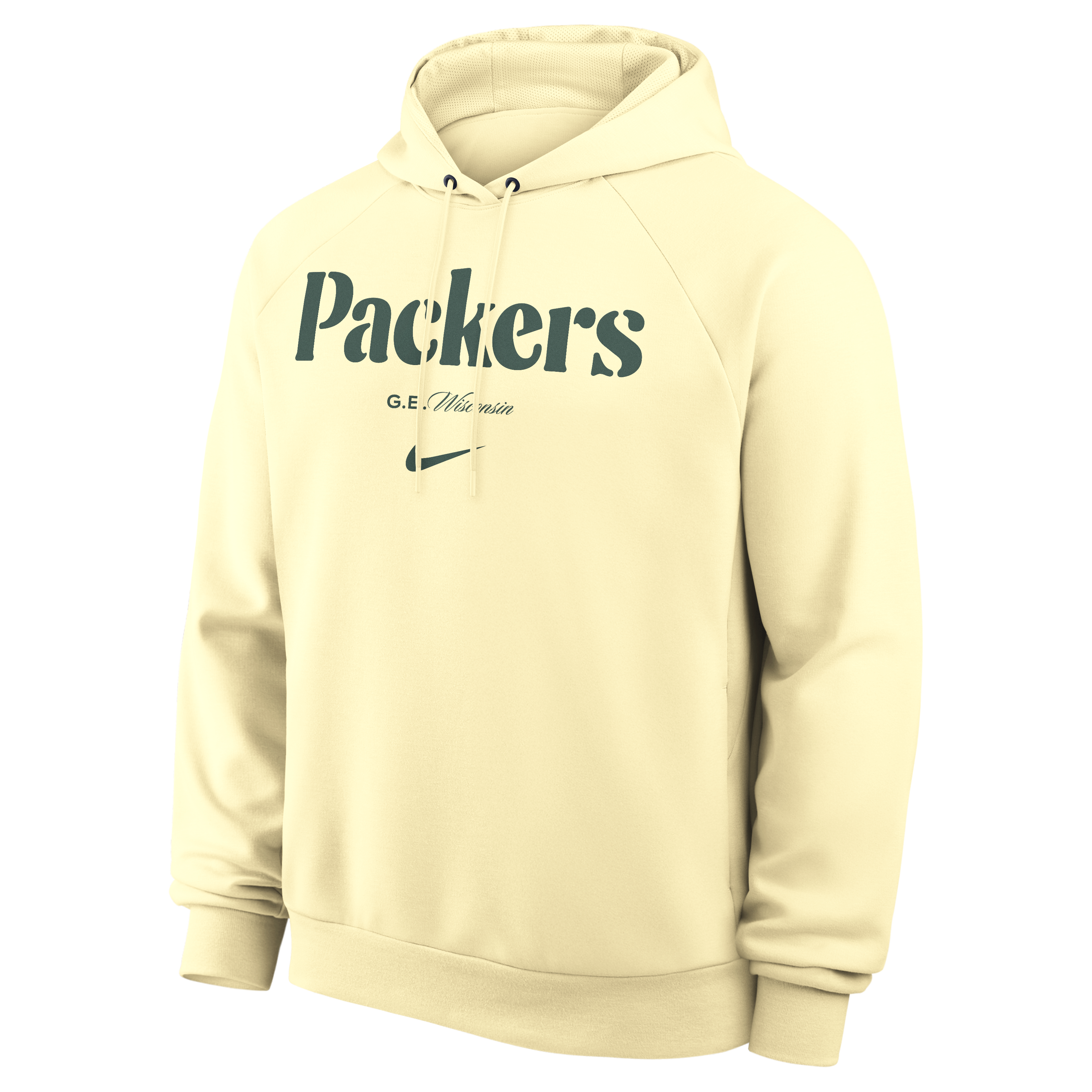 Men's Nike  Cream Green Bay Packers 2026 Rivalries Collection Dri-FIT Pullover Hoodie
