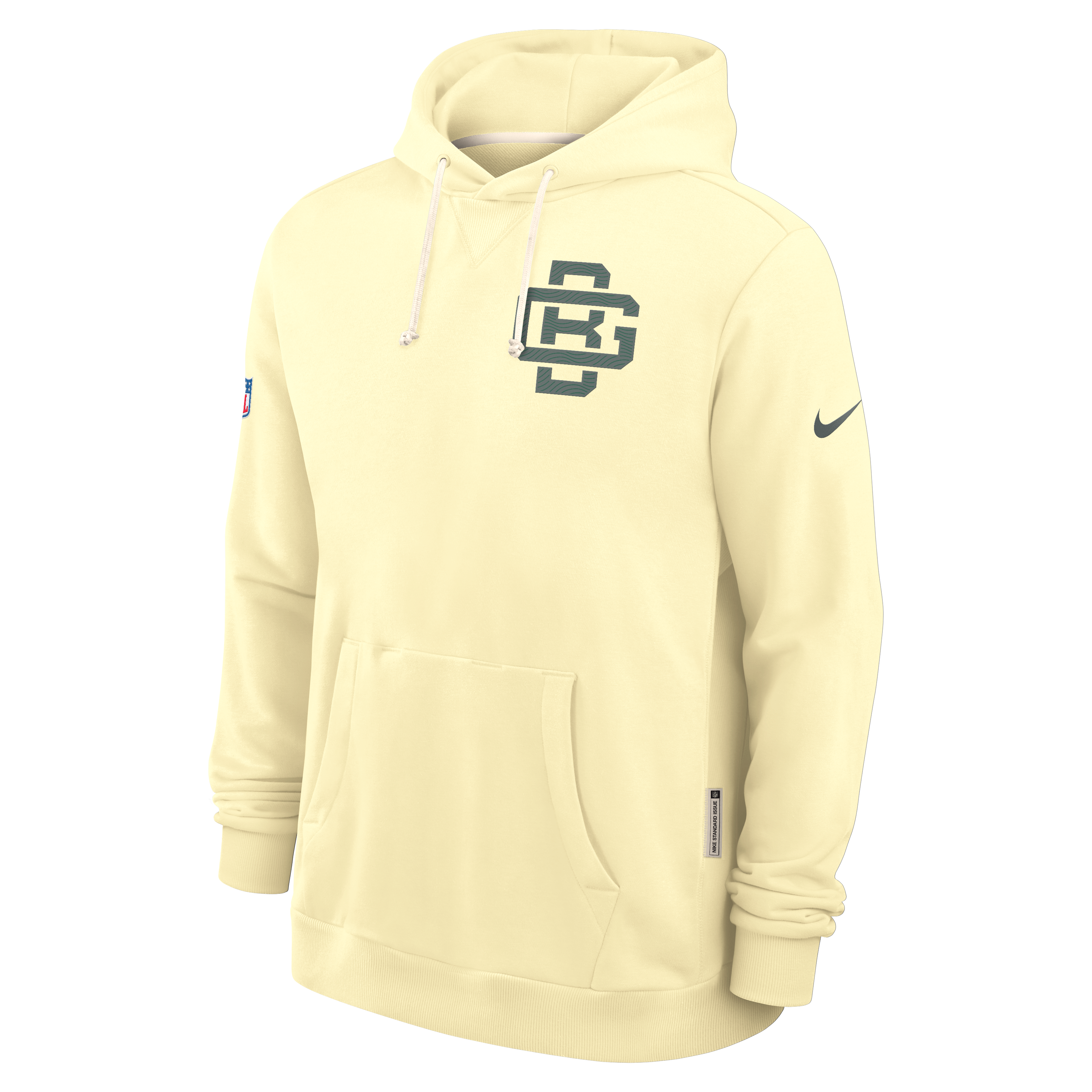 Sweat à capuche Nike Green Bay Packers 2026 Rivalries Collection Standard Issue Sideline pour homme, couleur crème.