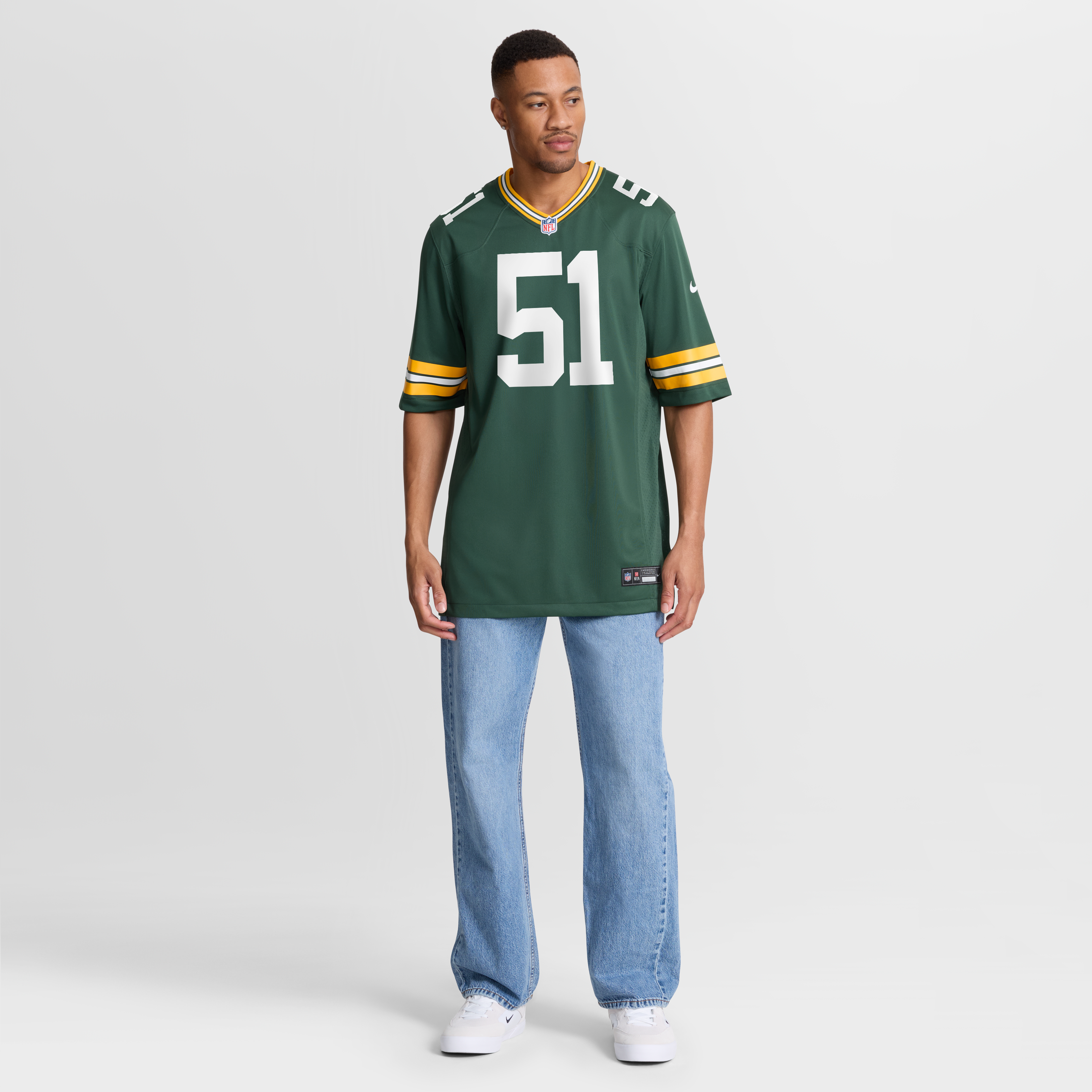 Men's Nike Dani Dennis-Sutton Green Bay Packers Team Game Jersey