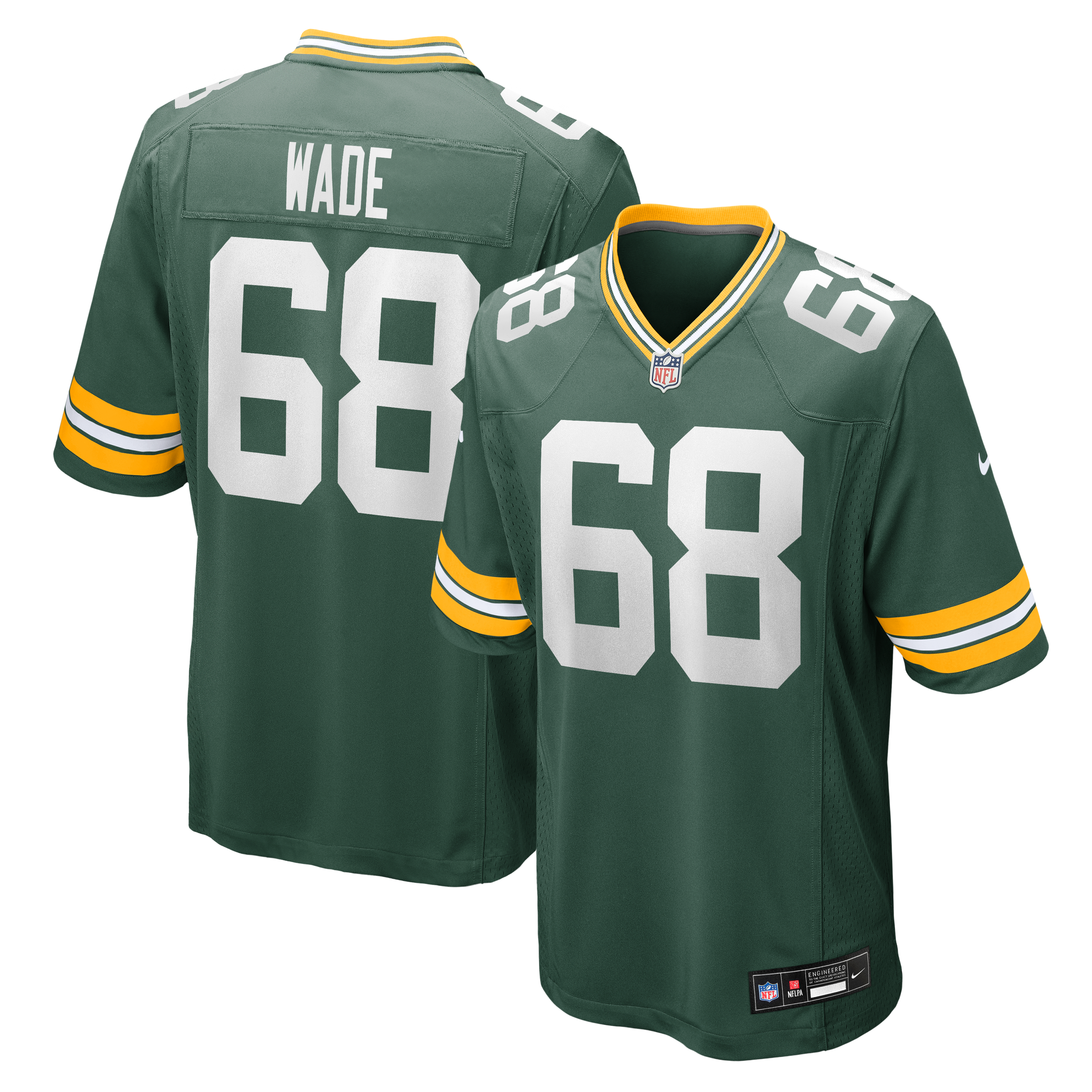 Men's Nike Dillon Wade Green Bay Packers Team Game Jersey