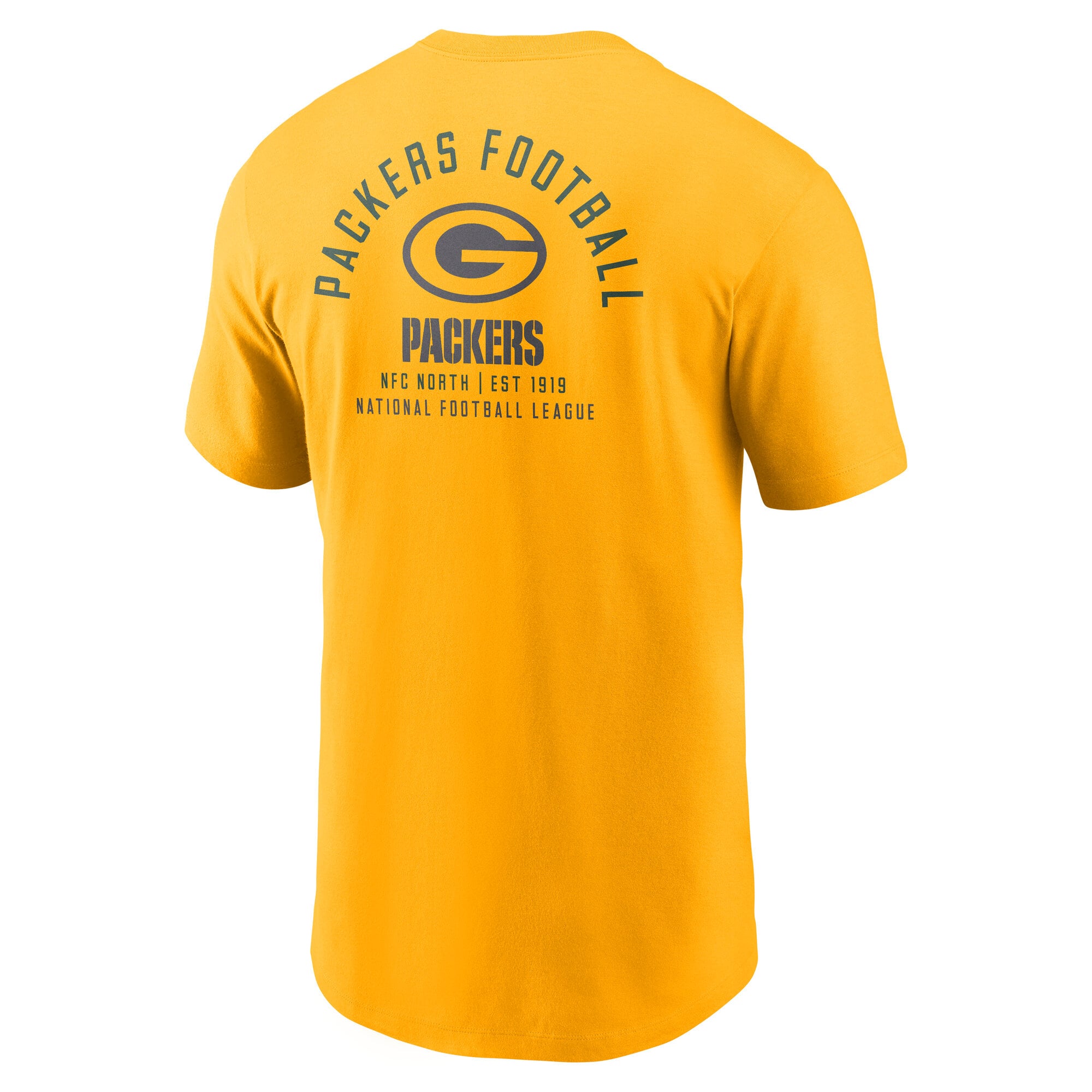 Men's Nike Gold Green Bay Packers Split Logo T-Shirt
