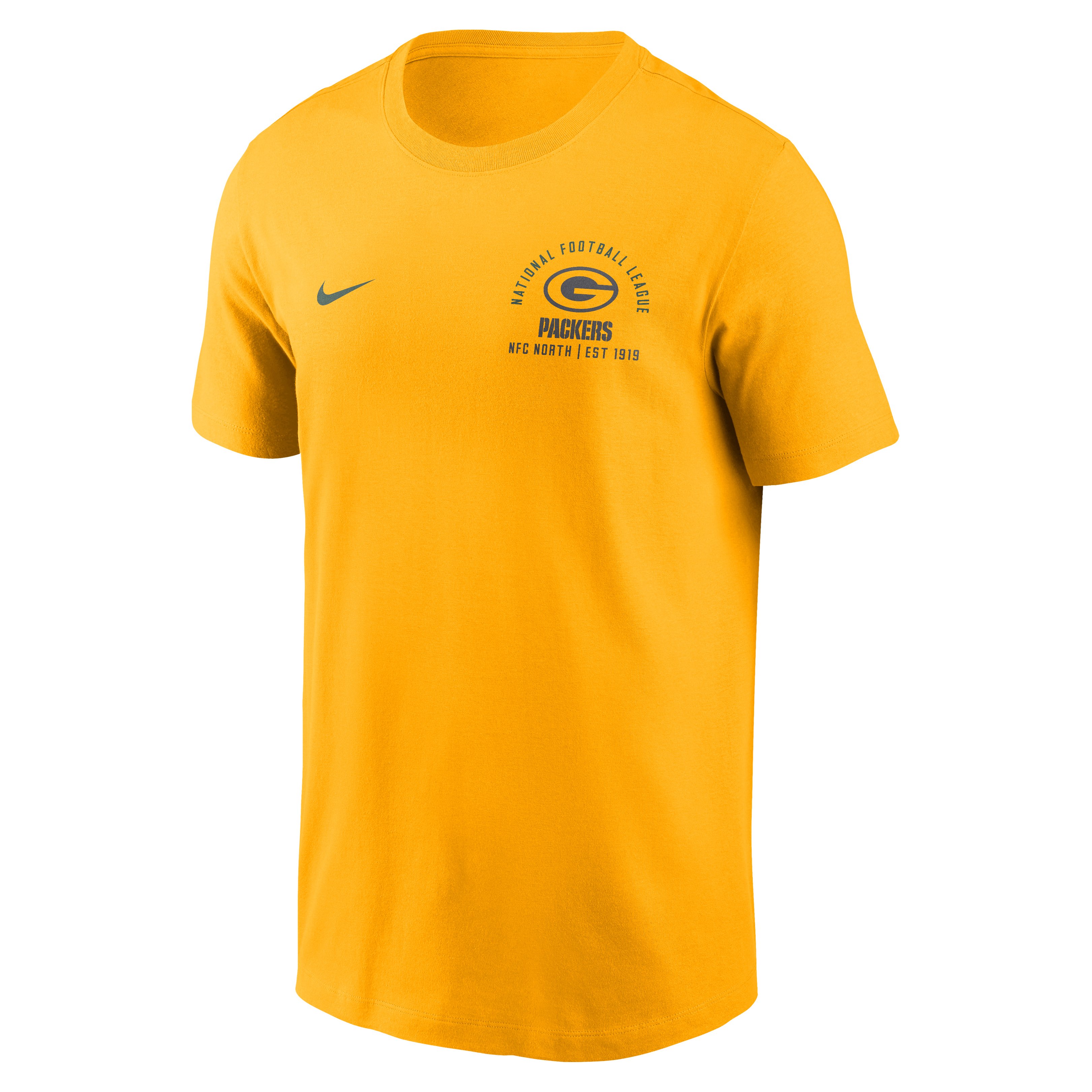 Men's Nike Gold Green Bay Packers Split Logo T-Shirt
